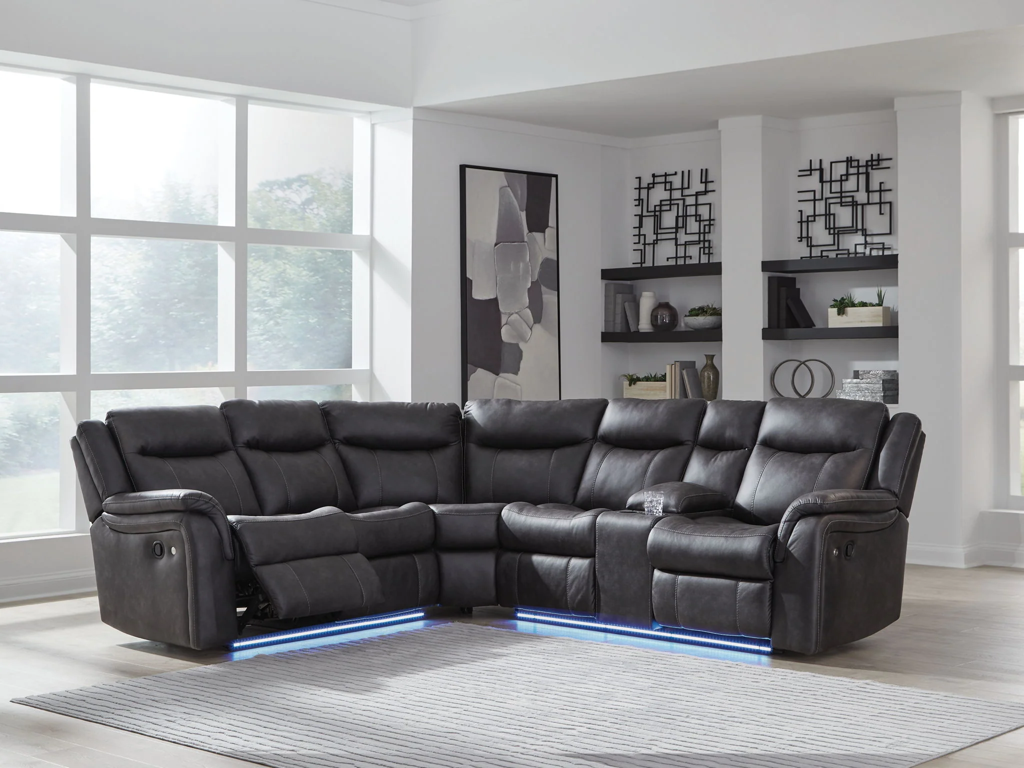 Sultan Meadow - 2-Piece Reclining Sectional - Carbon - Image 3