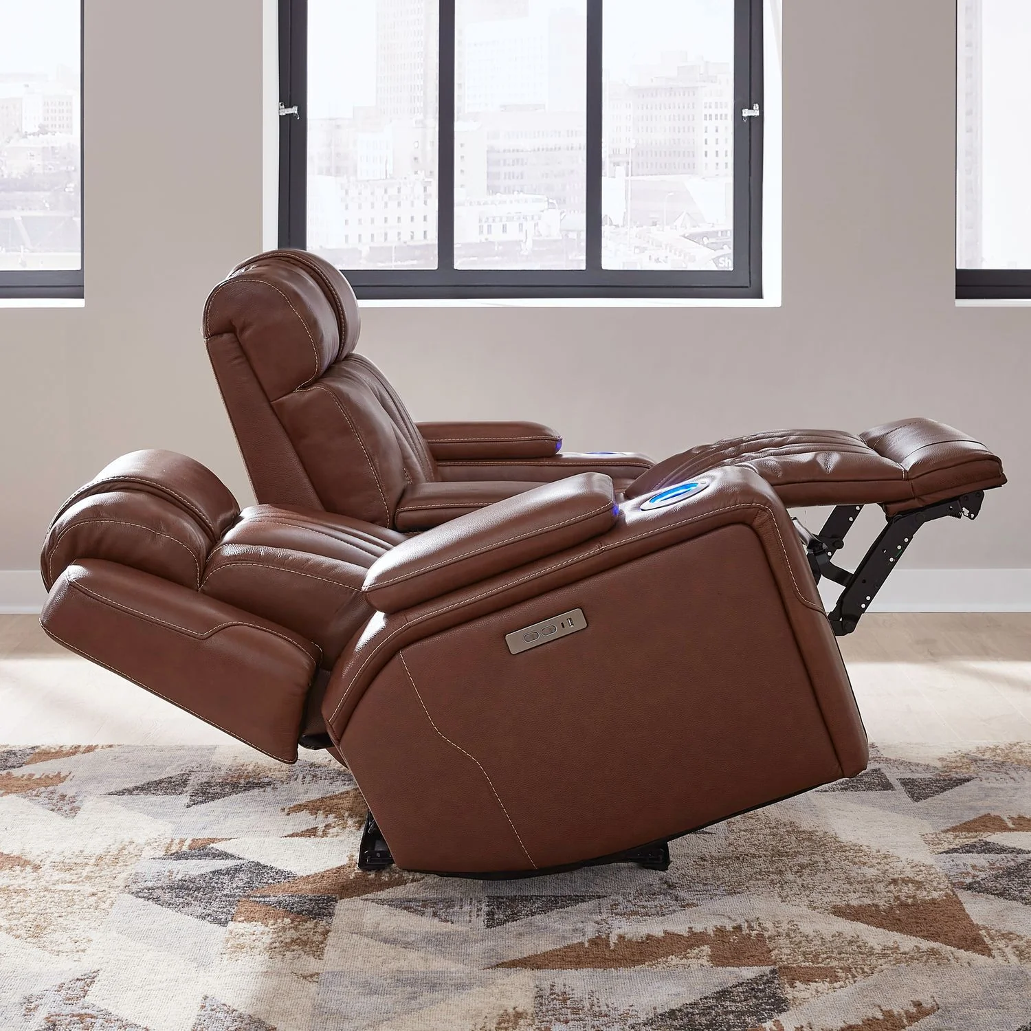 Caswell - Loveseat With Console P2 & ZG - Nature Chestnut - Image 3