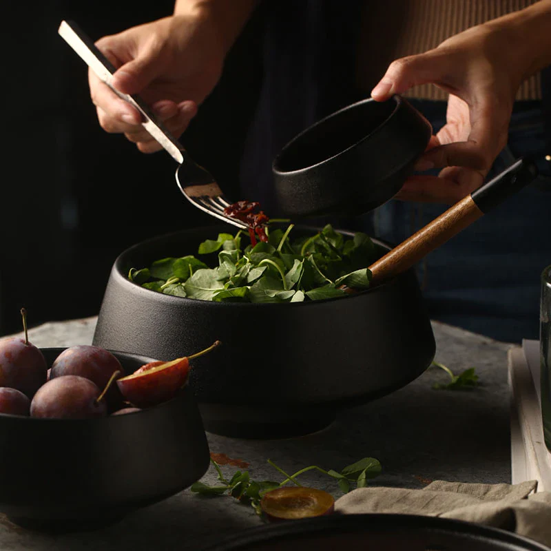 Elegant Matte Black Snack Bowl - Image 3