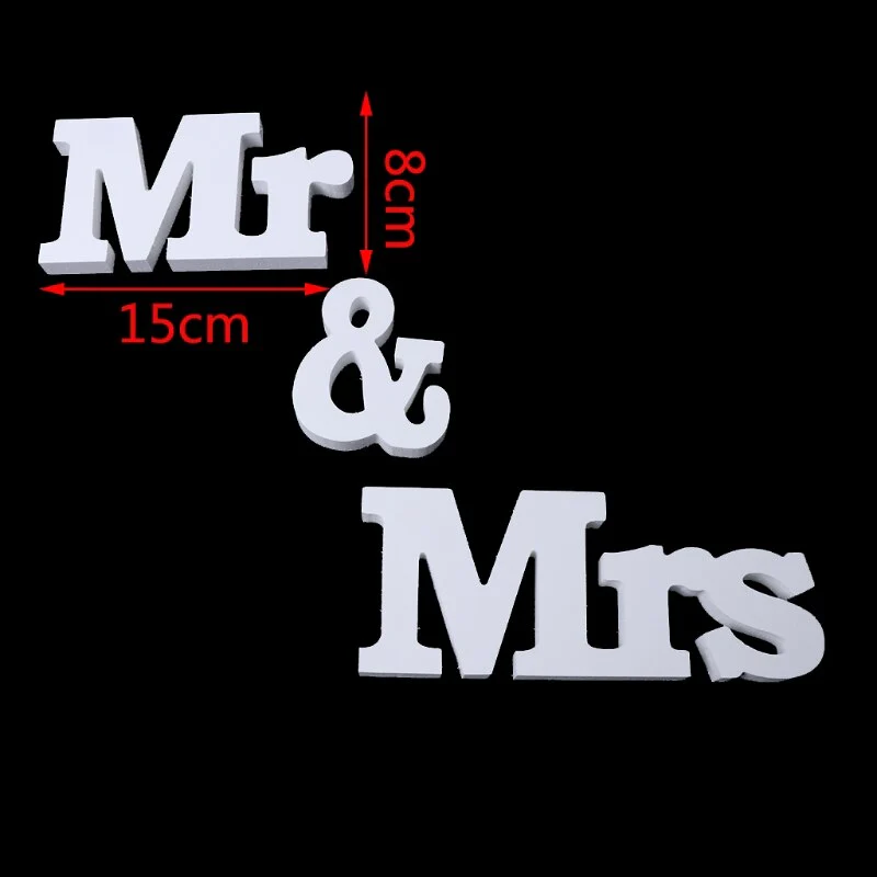 Mr & Mrs Wooden Letters for Wedding Decoration - Image 2