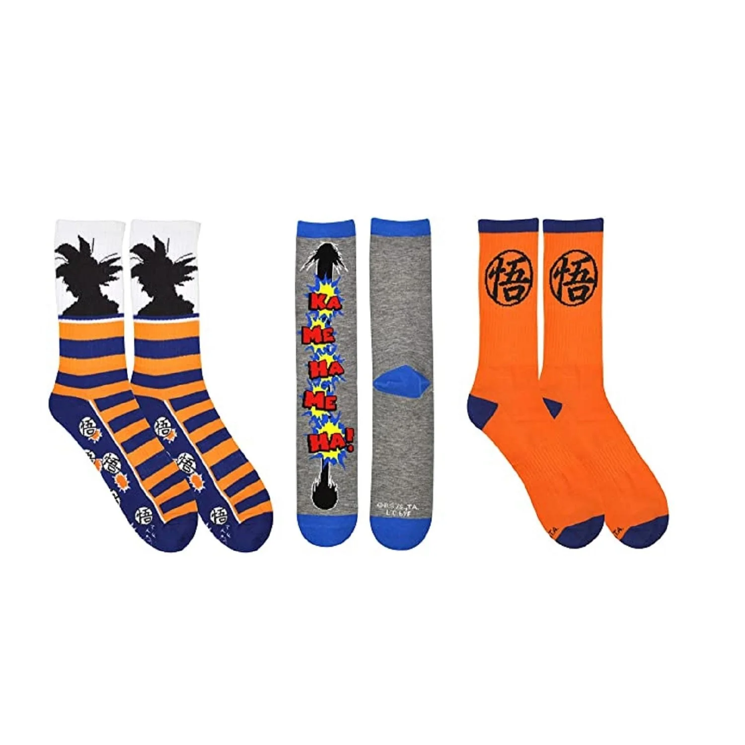 Dragon Ball Super Goku Kame Kamehameha Anime 3 Pack Crew Socks - Image 2