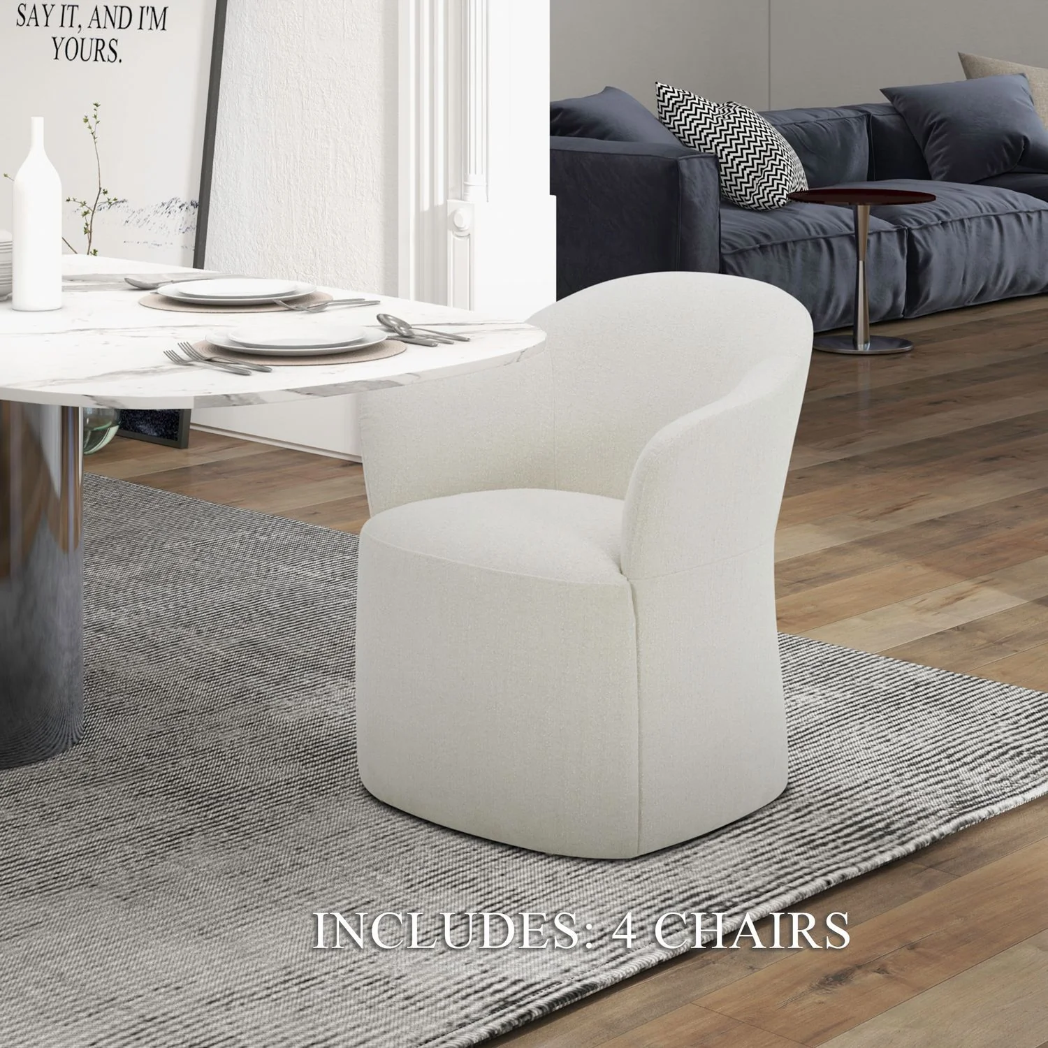 Accent Dining - Dining Chairs With Casters (Set of 4) - Image 1