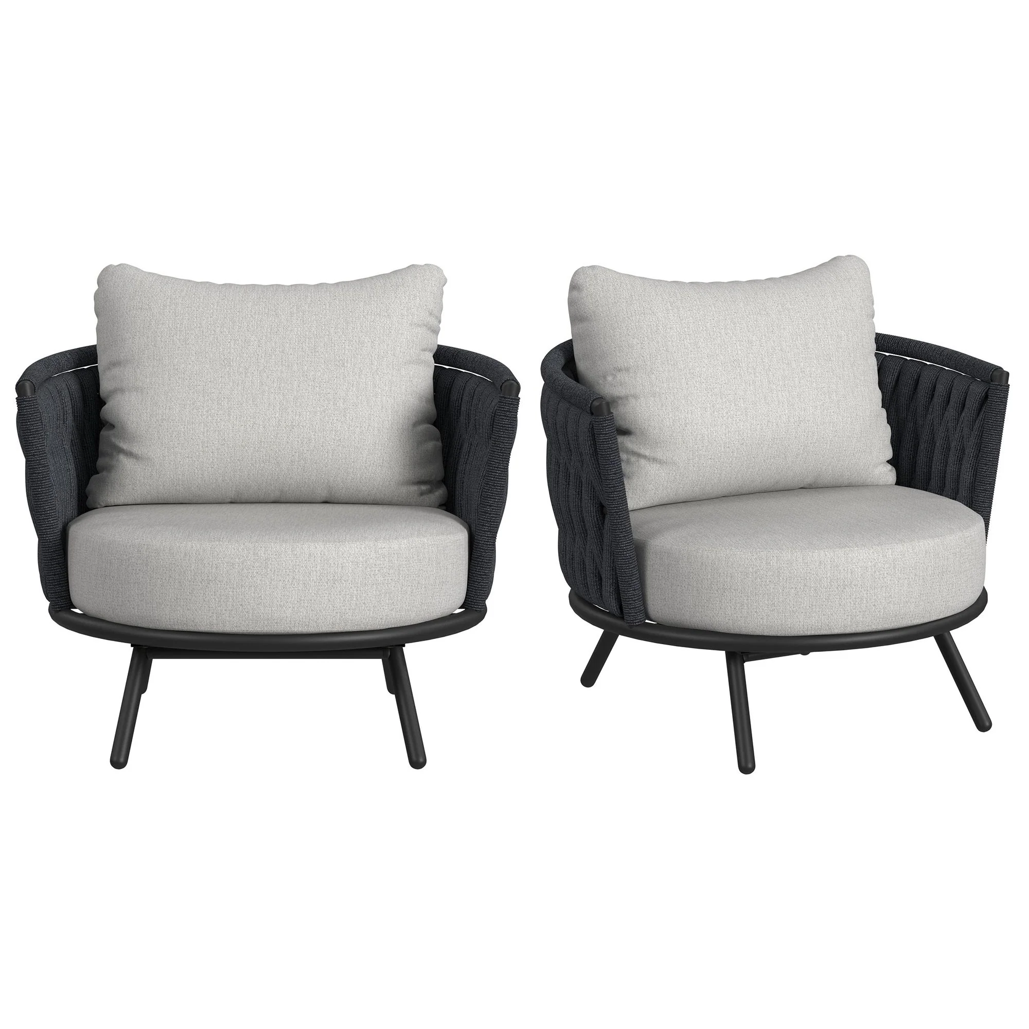 Bali – Chairs With Olefin (Set of 2) – Dark Gray
