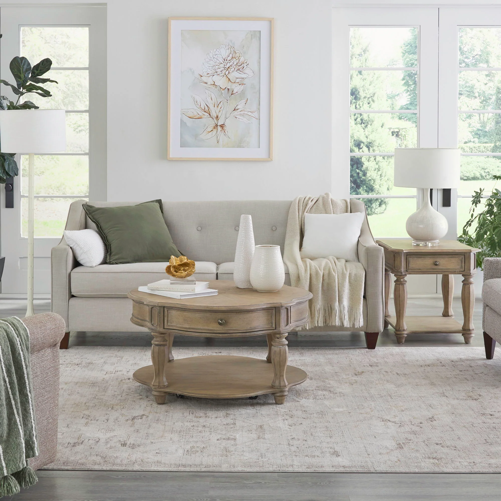 Magnolia Manor - 3 Piece Table Set - Weathered Bisque - Image 1