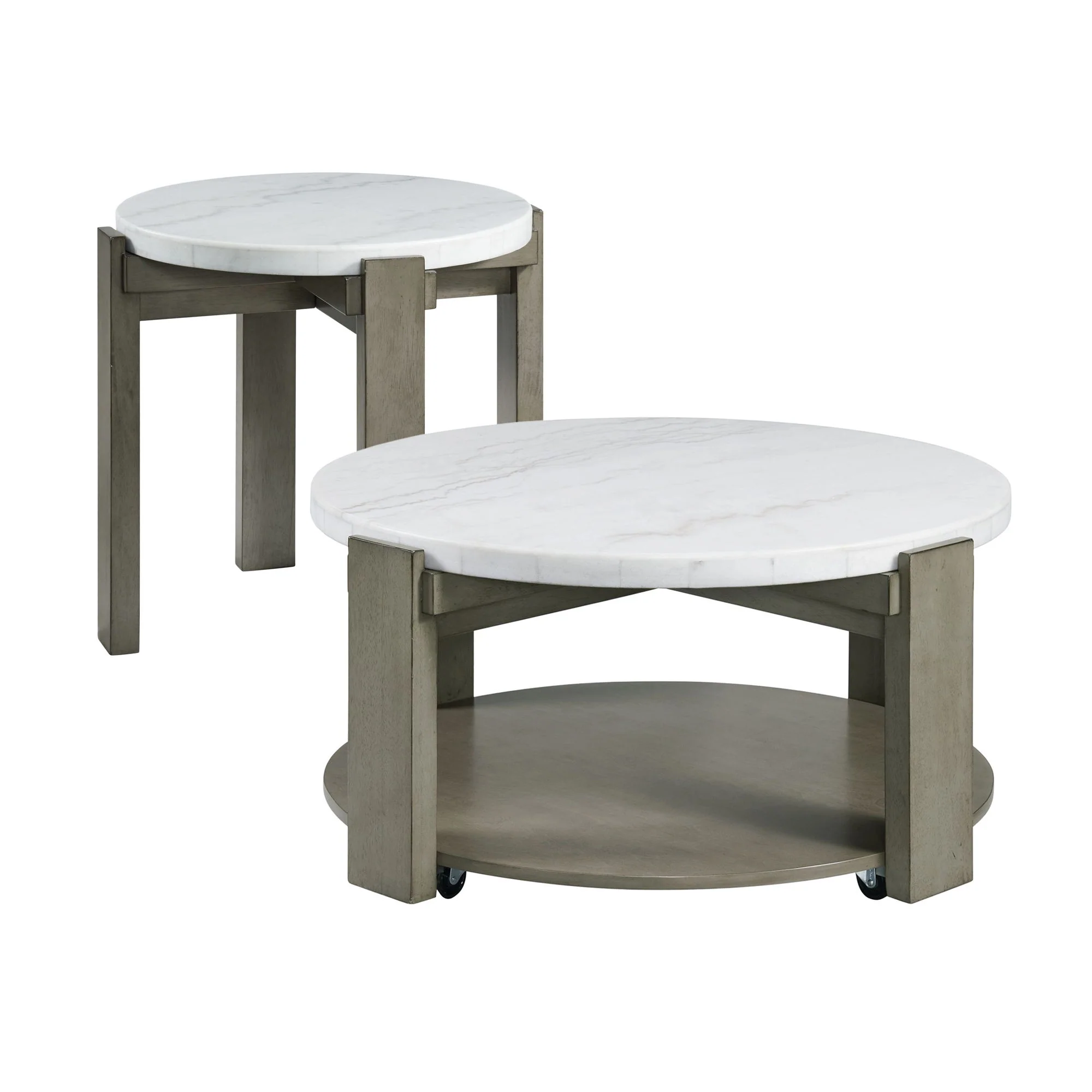 Rosamel – 2 Piece Occasional Table Set (Coffee Table And End Table) – Gray