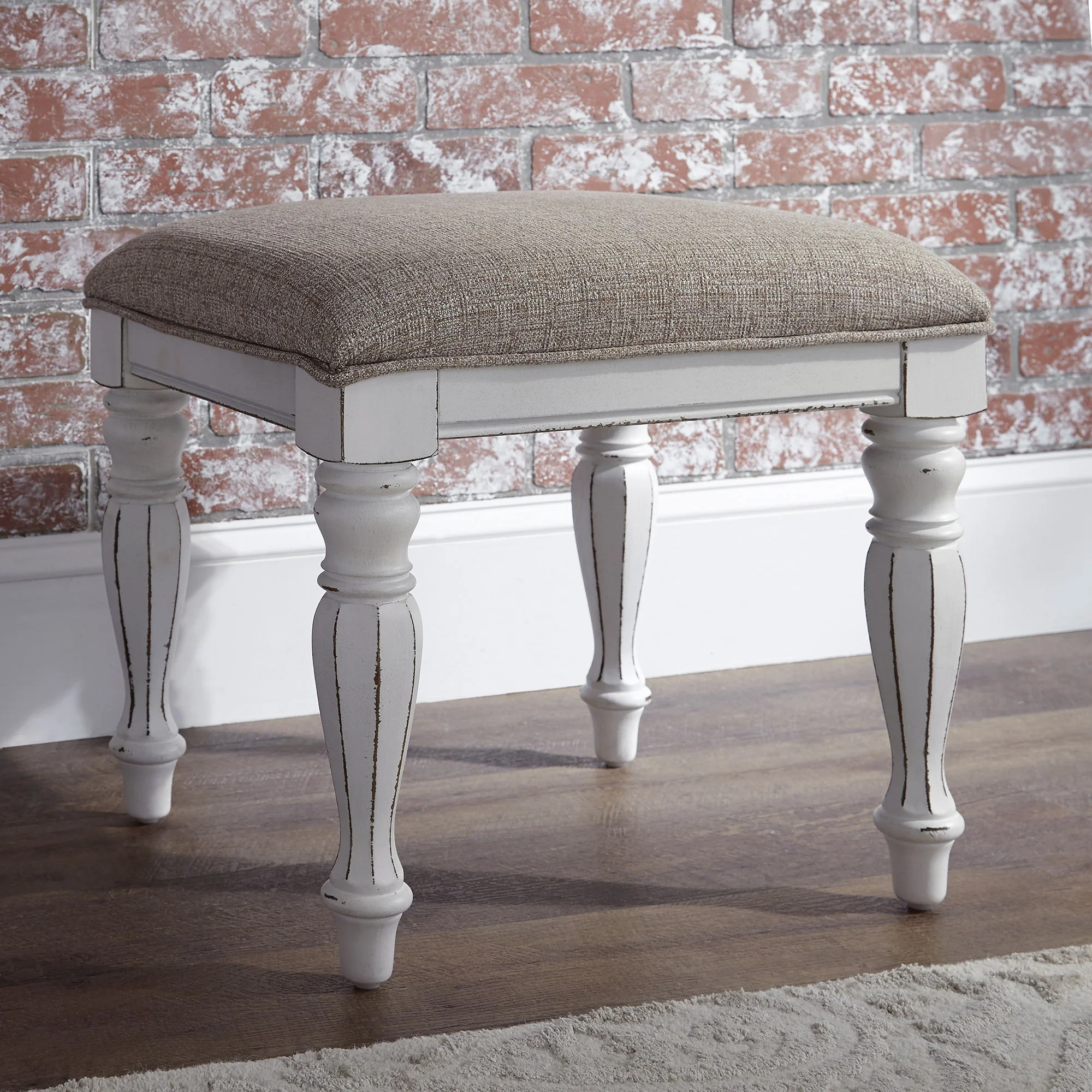Magnolia Manor - Vanity Stool - Antique White - Image 3
