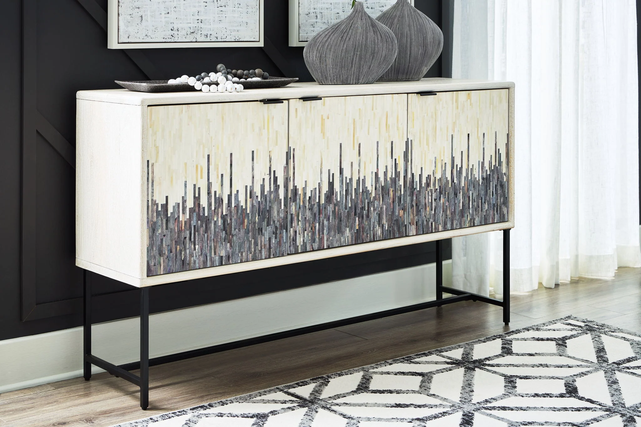 Freyton - Accent Cabinet - White / Gray - Image 3