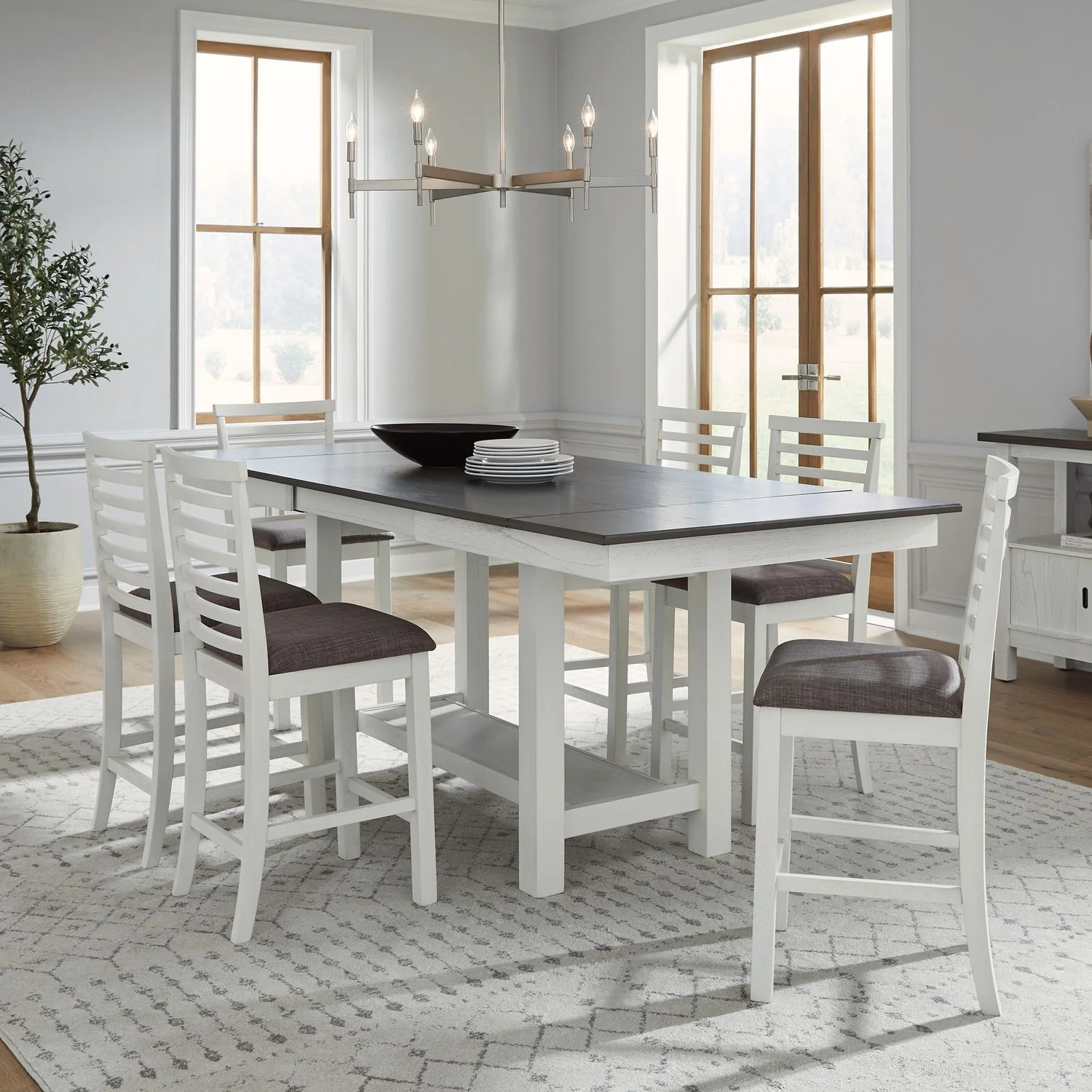 Brook Bay - Counter Trestle Table Set - Image 2