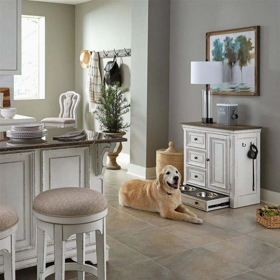 Magnolia Manor - Pet Feeder Cabinet - Antique White - Image 3