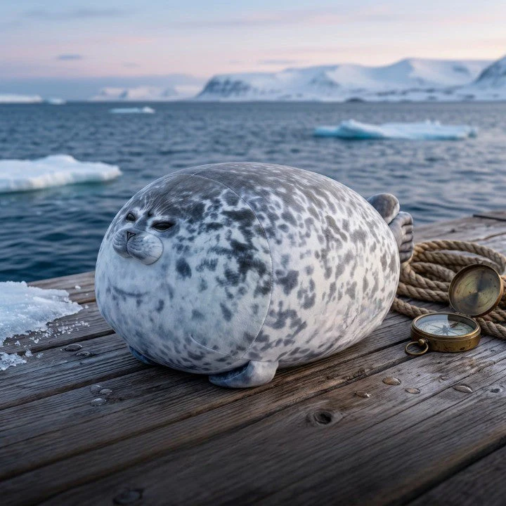 Chubby Seal Round Plush Pillow - Image 2