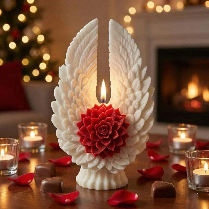 Angel Wing Flower Candle Holder - Image 2