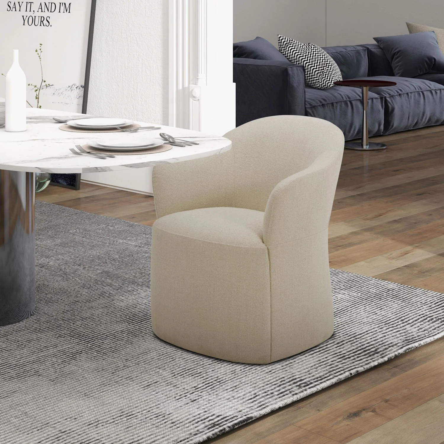 Accent Dining - Accent Chair With Casters - Image 3