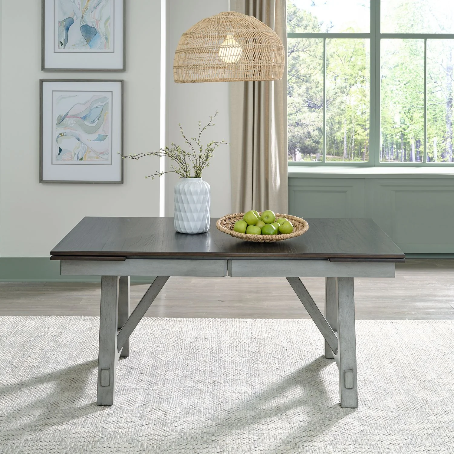 Newport - Trestle Table - Smokey Gray / Carbon Gray - Image 2