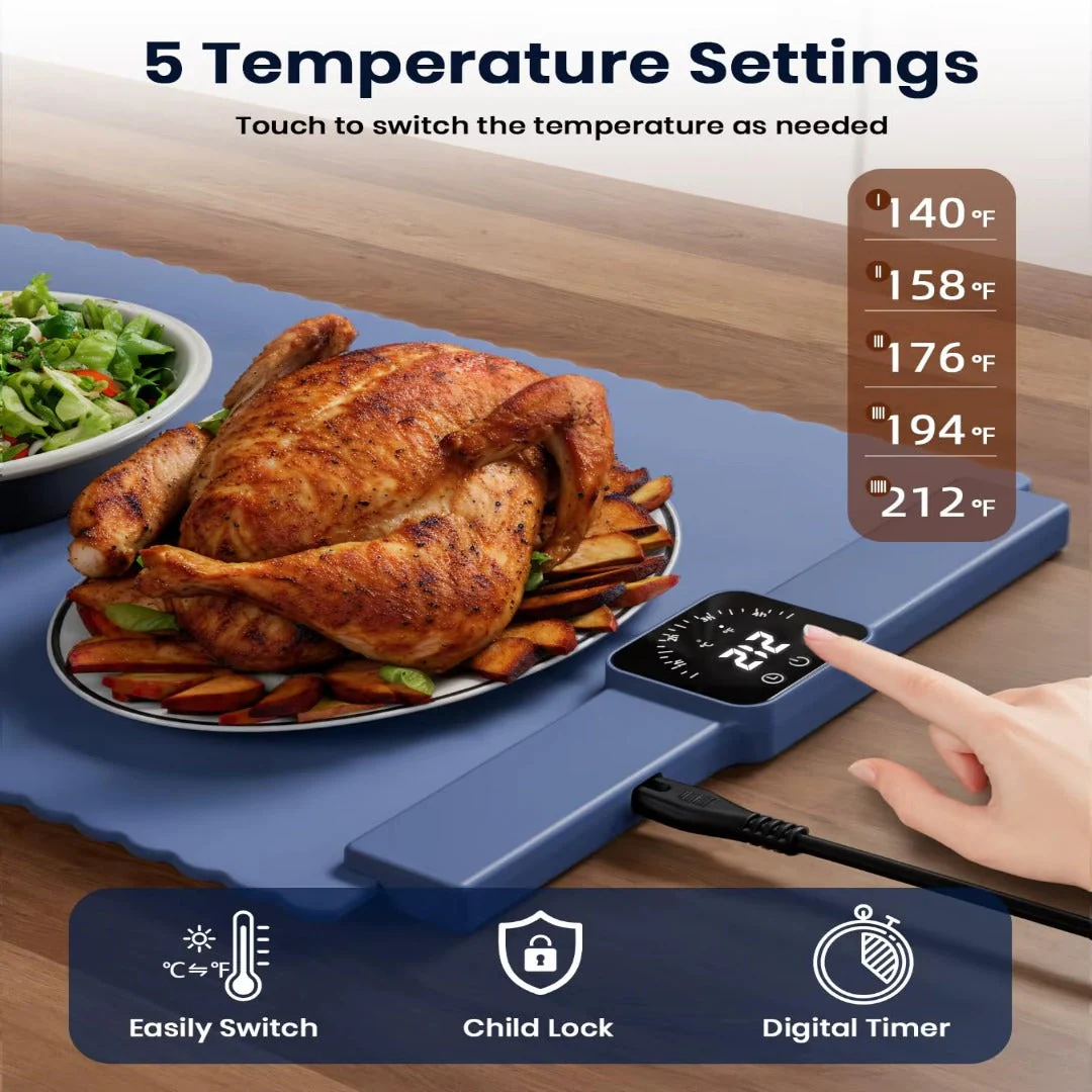 Safe Heat Roll-Up Electric Food Warmer Mat - Image 2