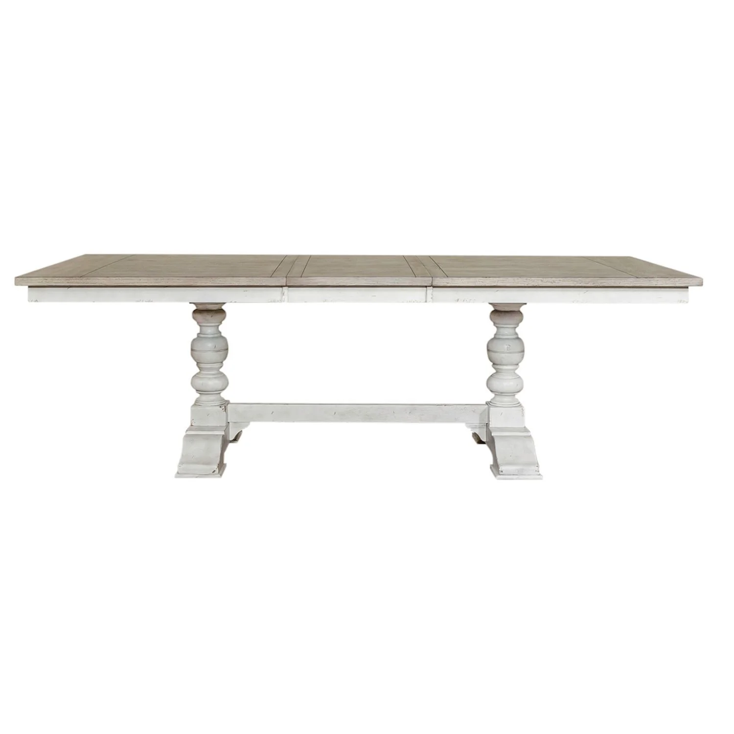 Whitney - Trestle Table - Antique Linen / Weathered Gray - Image 3