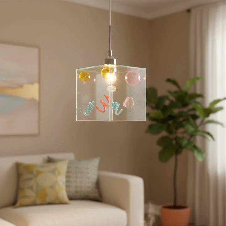 Confetti Cube Minimal Pendant Lamp - Image 2