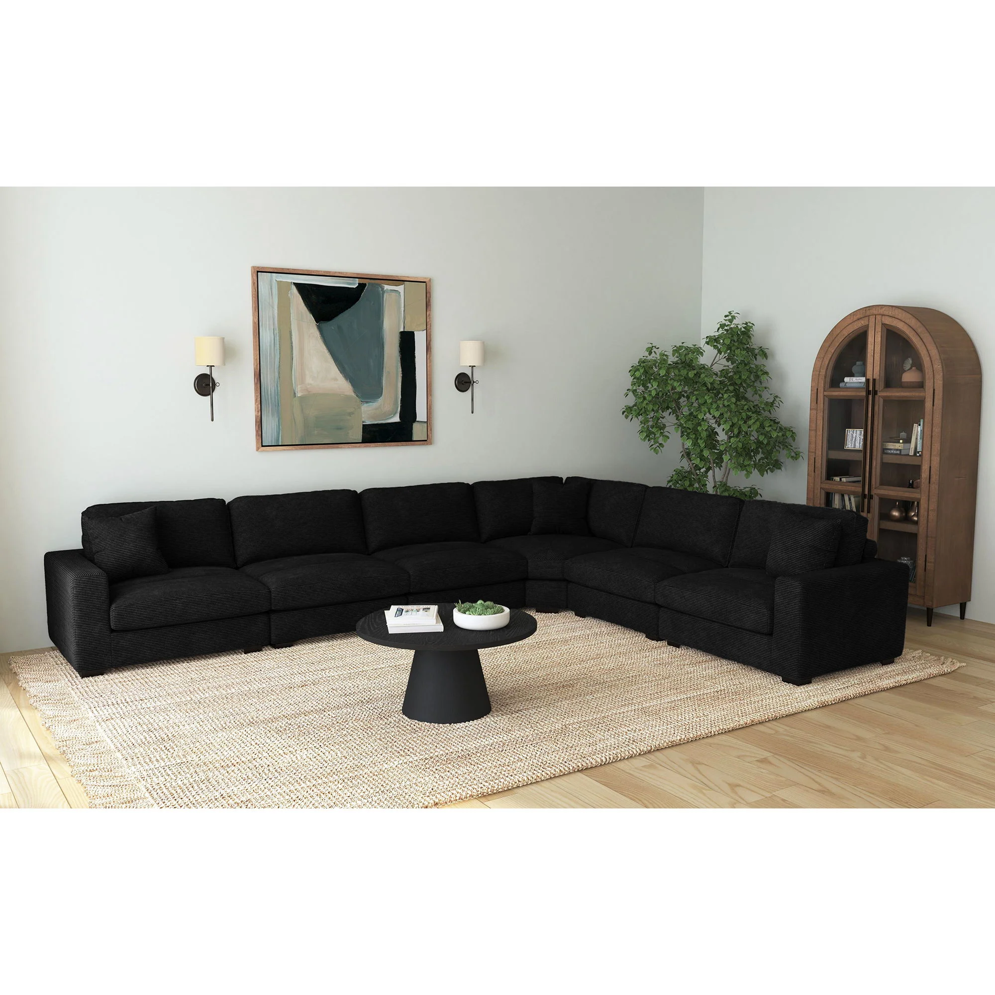 Arizona - Modular Armless Chair - Steno Black - Image 2