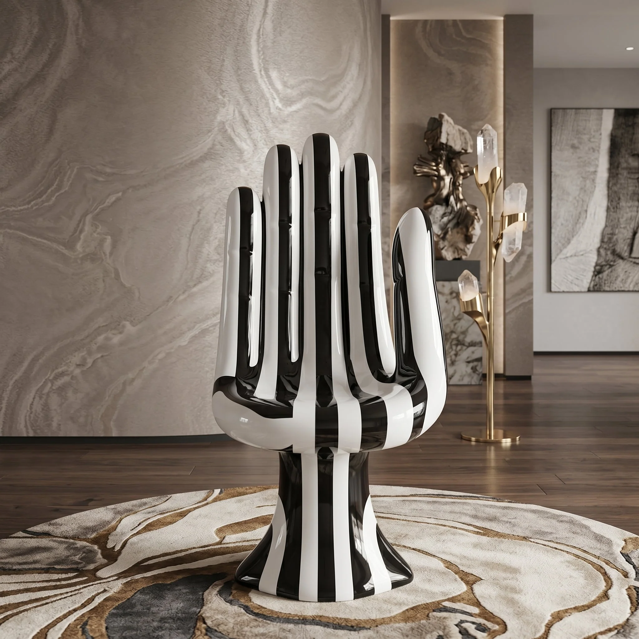 Artistic Hand-Shaped Lounge Chair - Image 3
