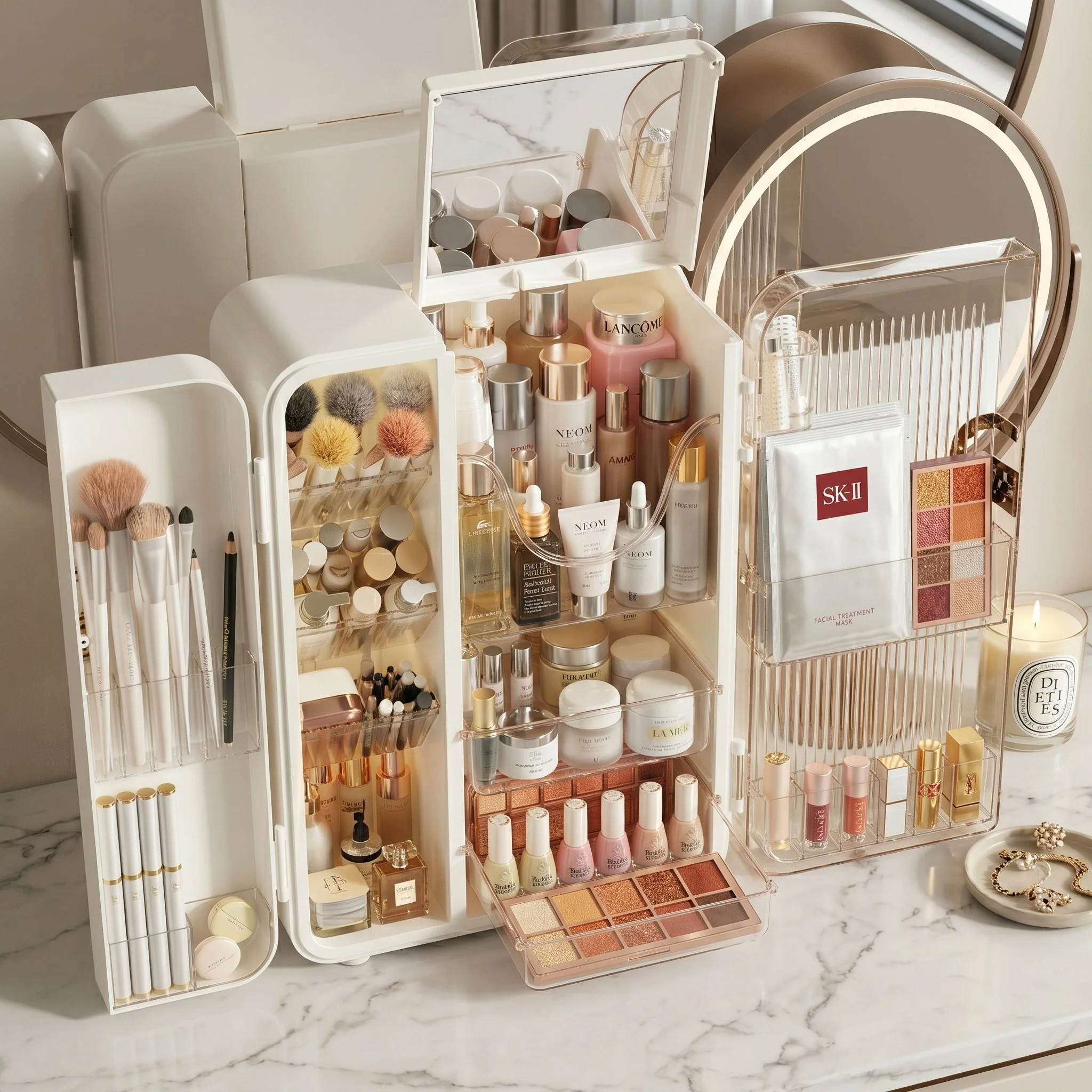 Home Beauty Transparent Vanity Makeup Storage Box