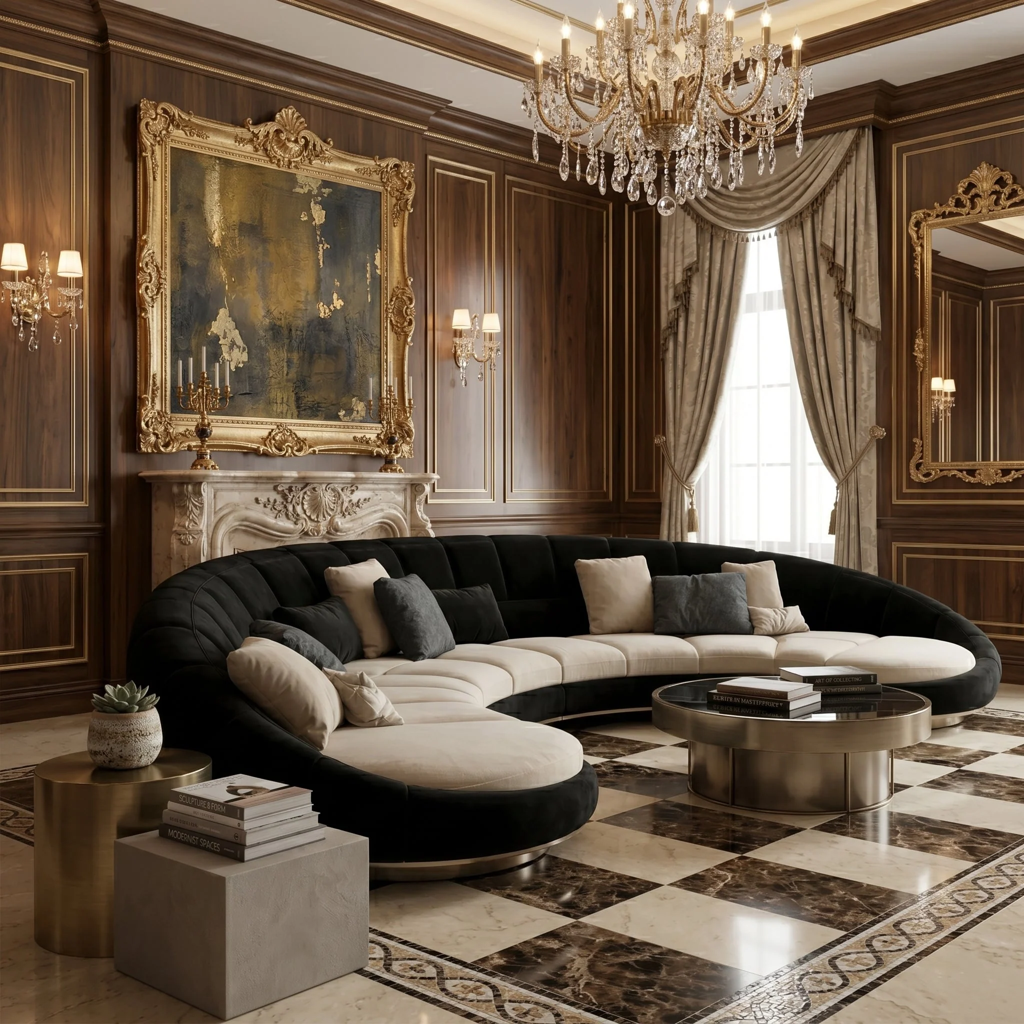 Curved Crescent Modular Elegant Sectional Sofa - Image 3