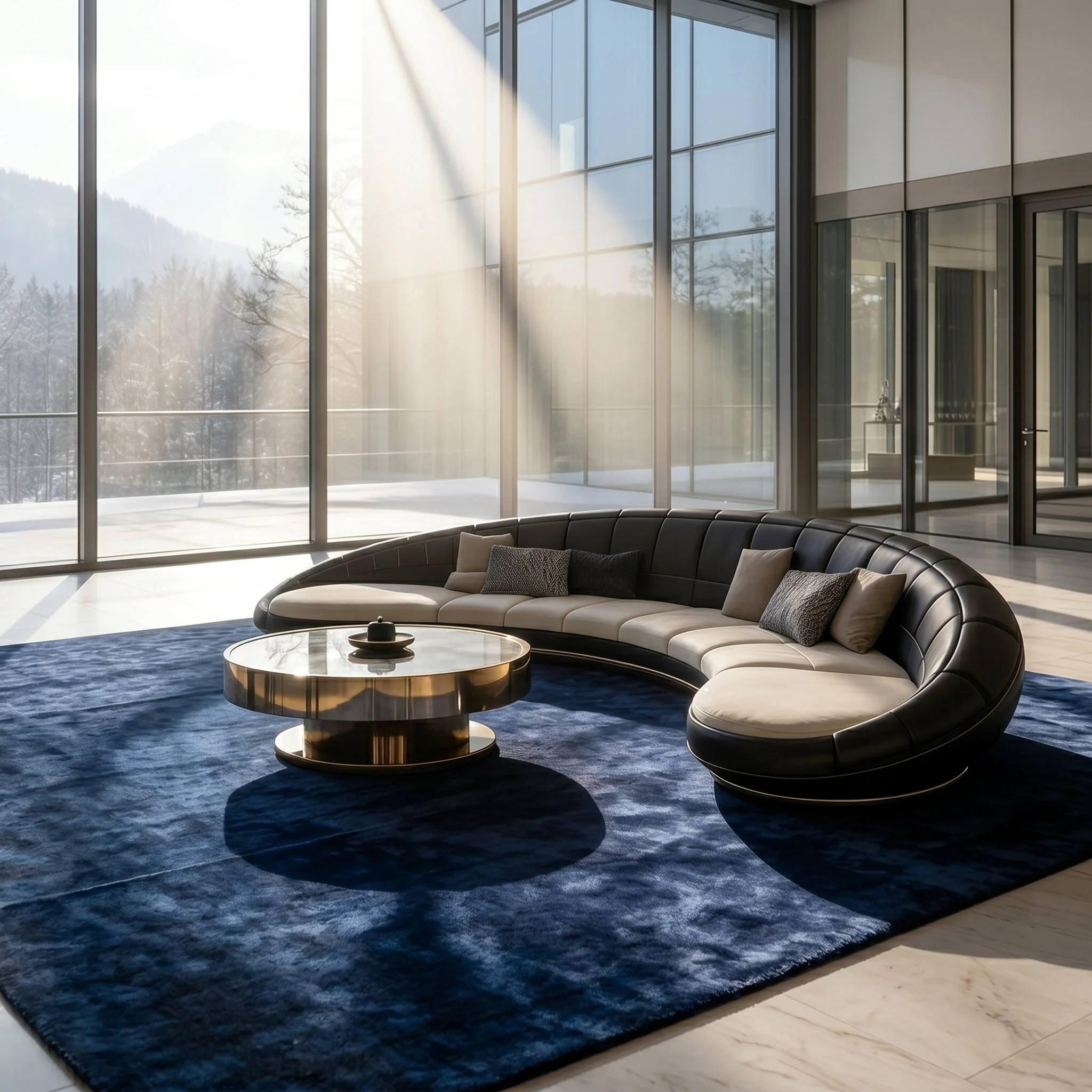 Curved Crescent Modular Elegant Sectional Sofa - Image 1