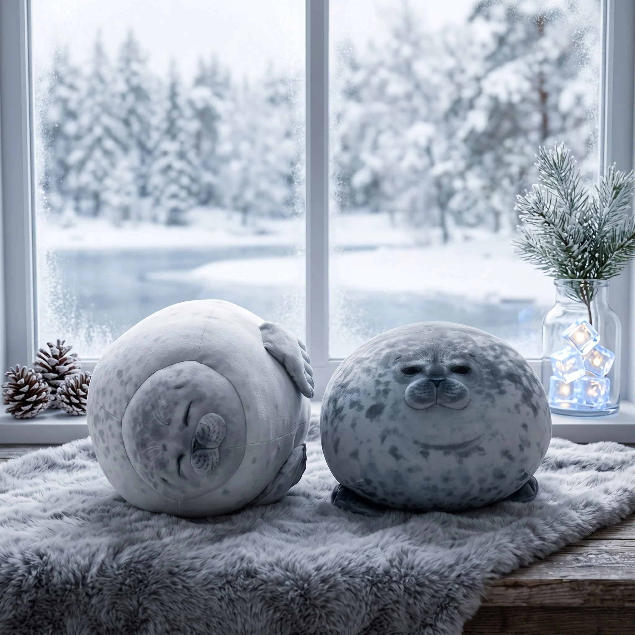 Chubby Seal Round Plush Pillow - Image 1