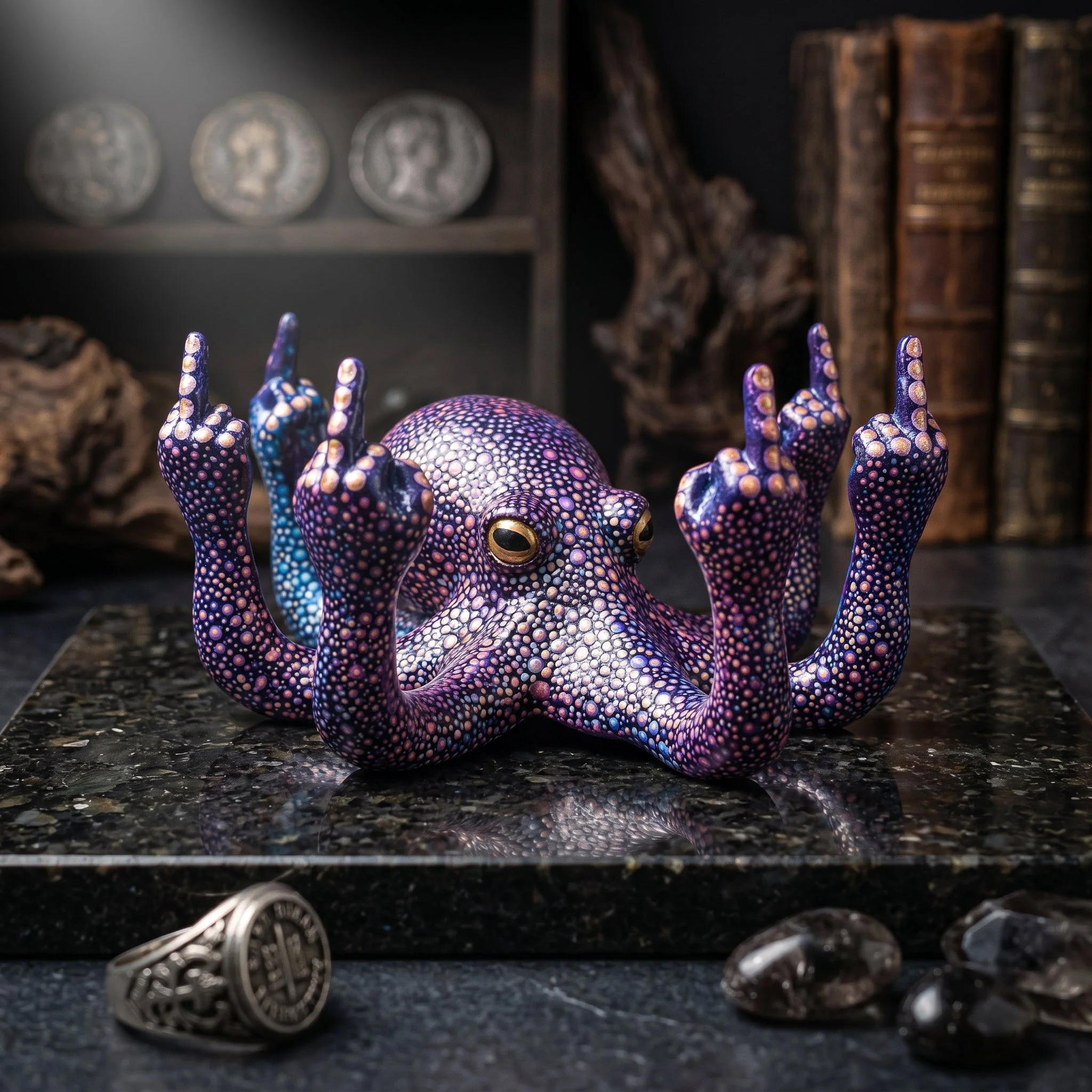 Angry Luminous Octopus Resin Decor - Image 3
