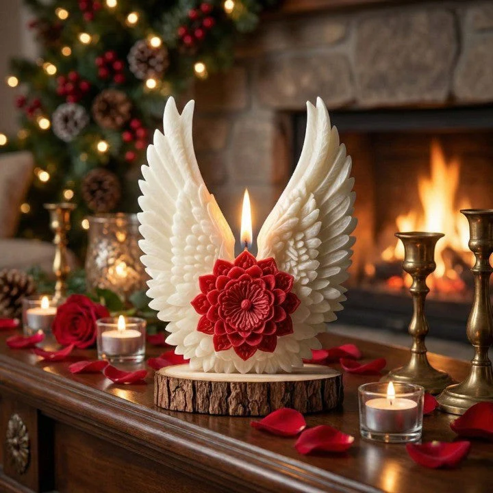 Angel Wing Flower Candle Holder - Image 3