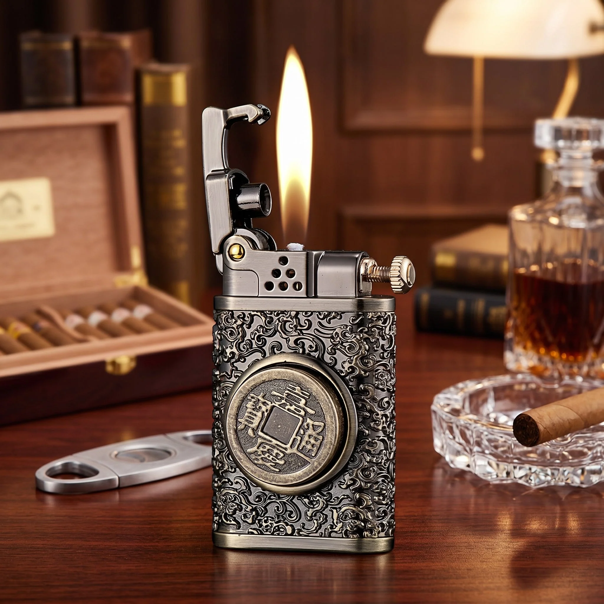 Dragon Wings Brass Kerosene Lighter