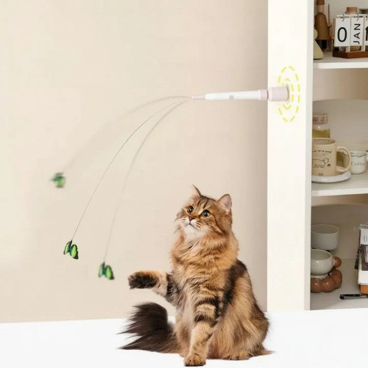 Interactive Rotating Cat Activity Butterfly Toy - Image 3