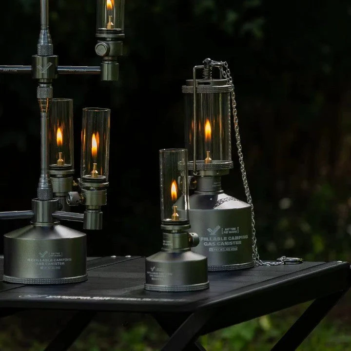Old World Glass Flame Camping Lantern - Image 3