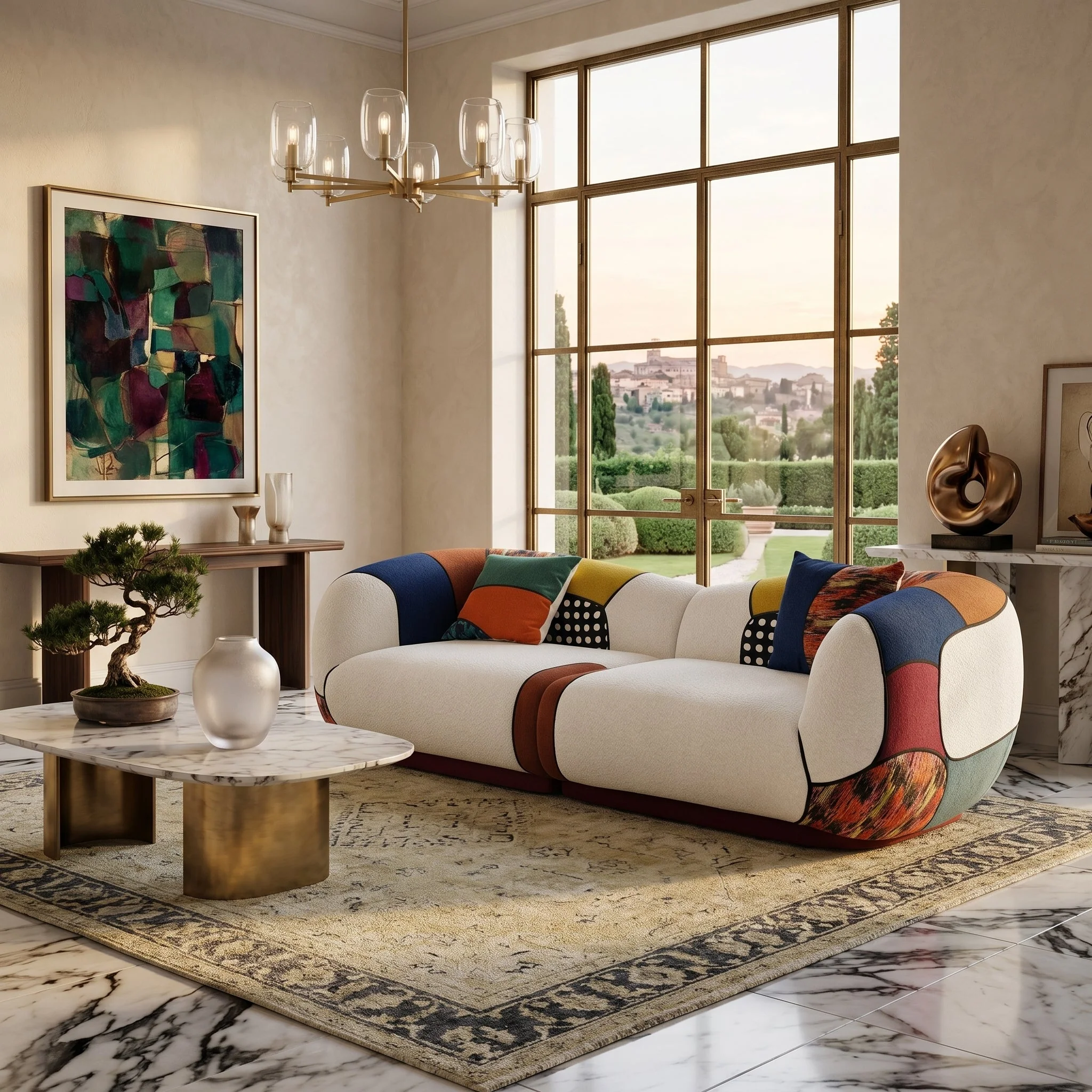 Matissero Bold Patchwork Colorblock Lounge Sofa - Image 3