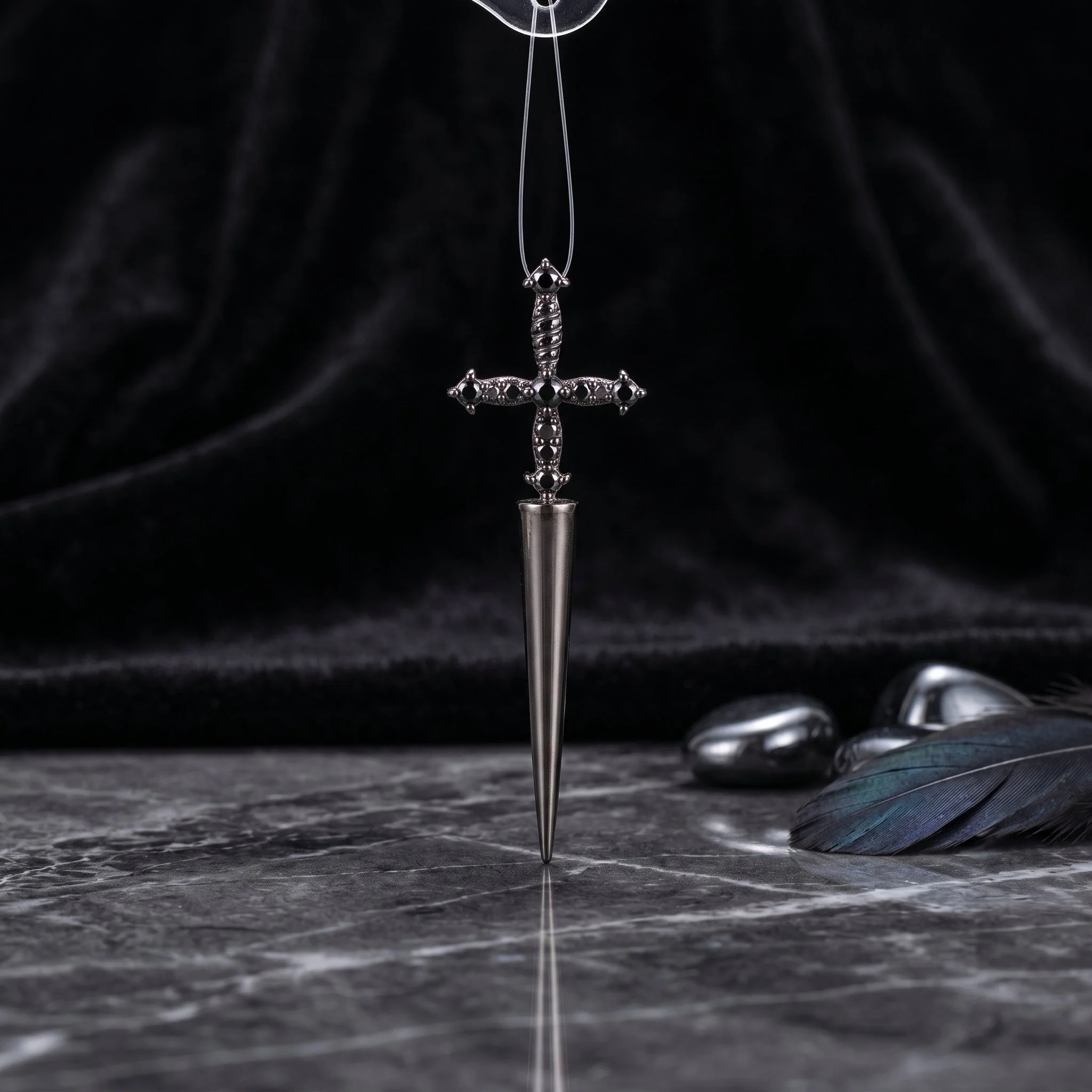 Gothic Sword Drop Earring - Image 3