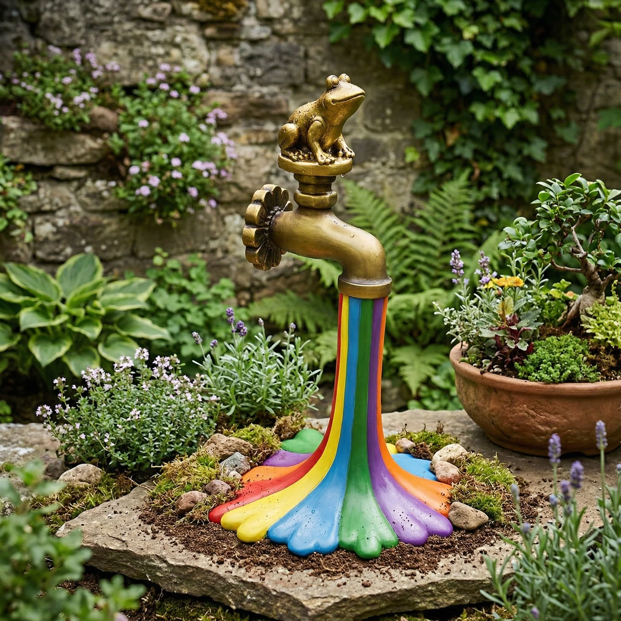 Rainbow Waterfall Faucet Garden Statue - Image 3