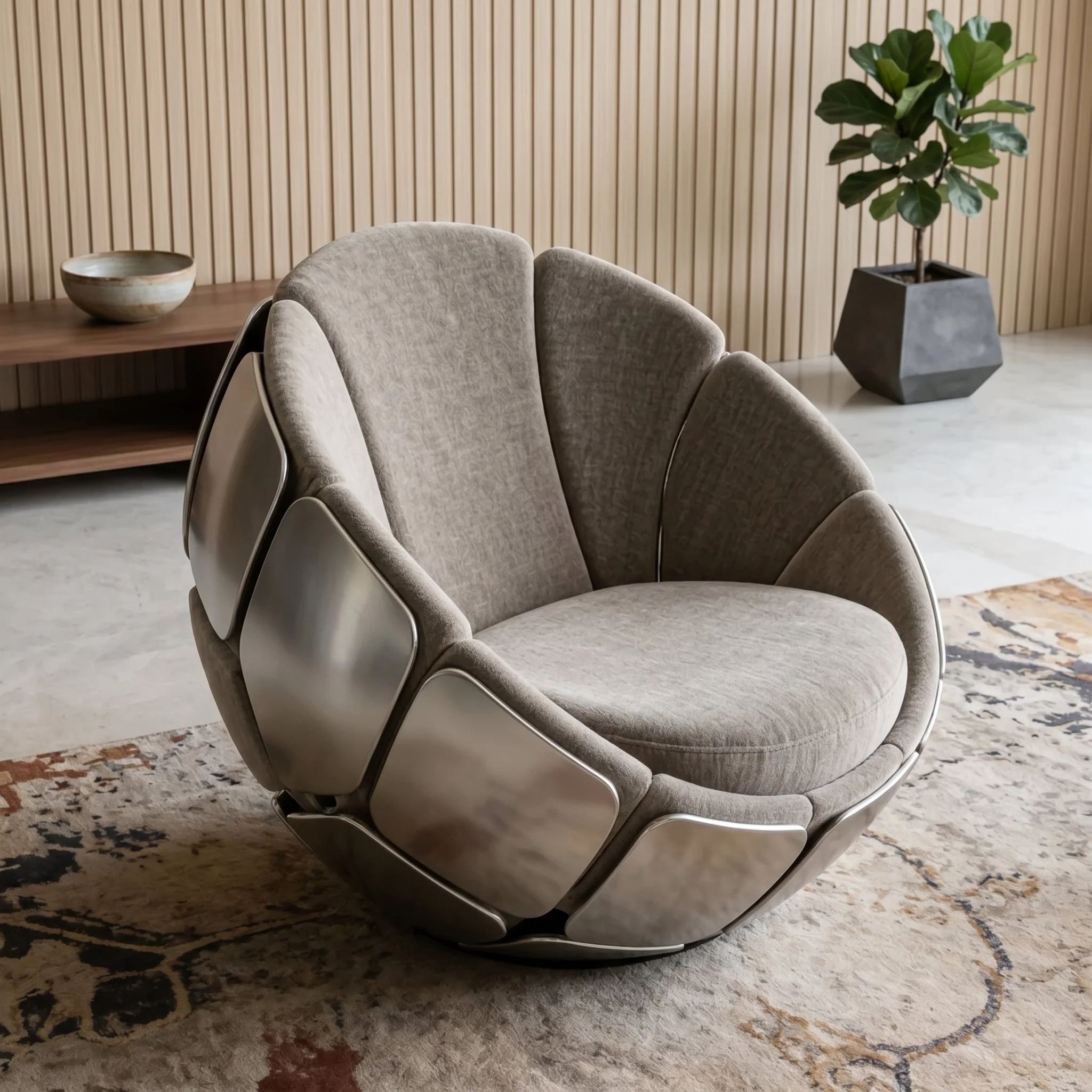 Bloom Cocoon Plush Accent Lounge Chair - Image 1
