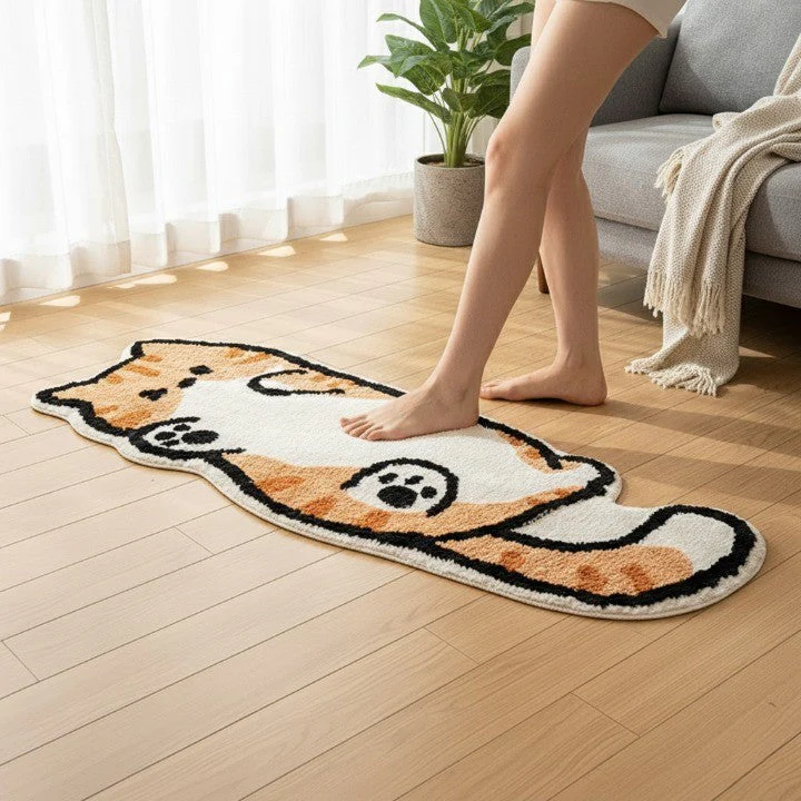 Playful Cat Area Irregular Rug - Image 2