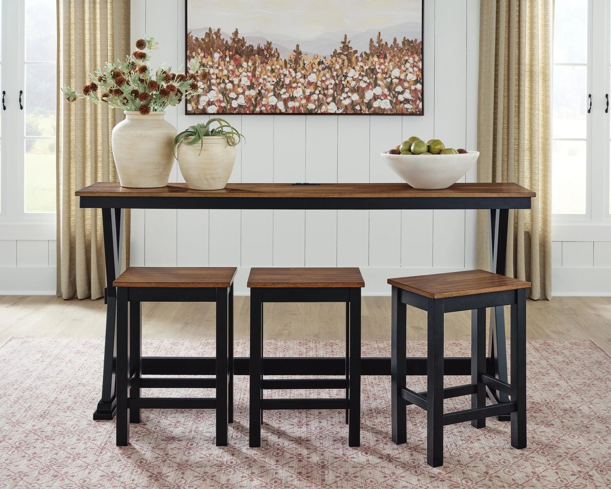 Wildenauer - Rectangular Dining Room Counter Table Set (Set of 4) - Brown / Black - Image 2