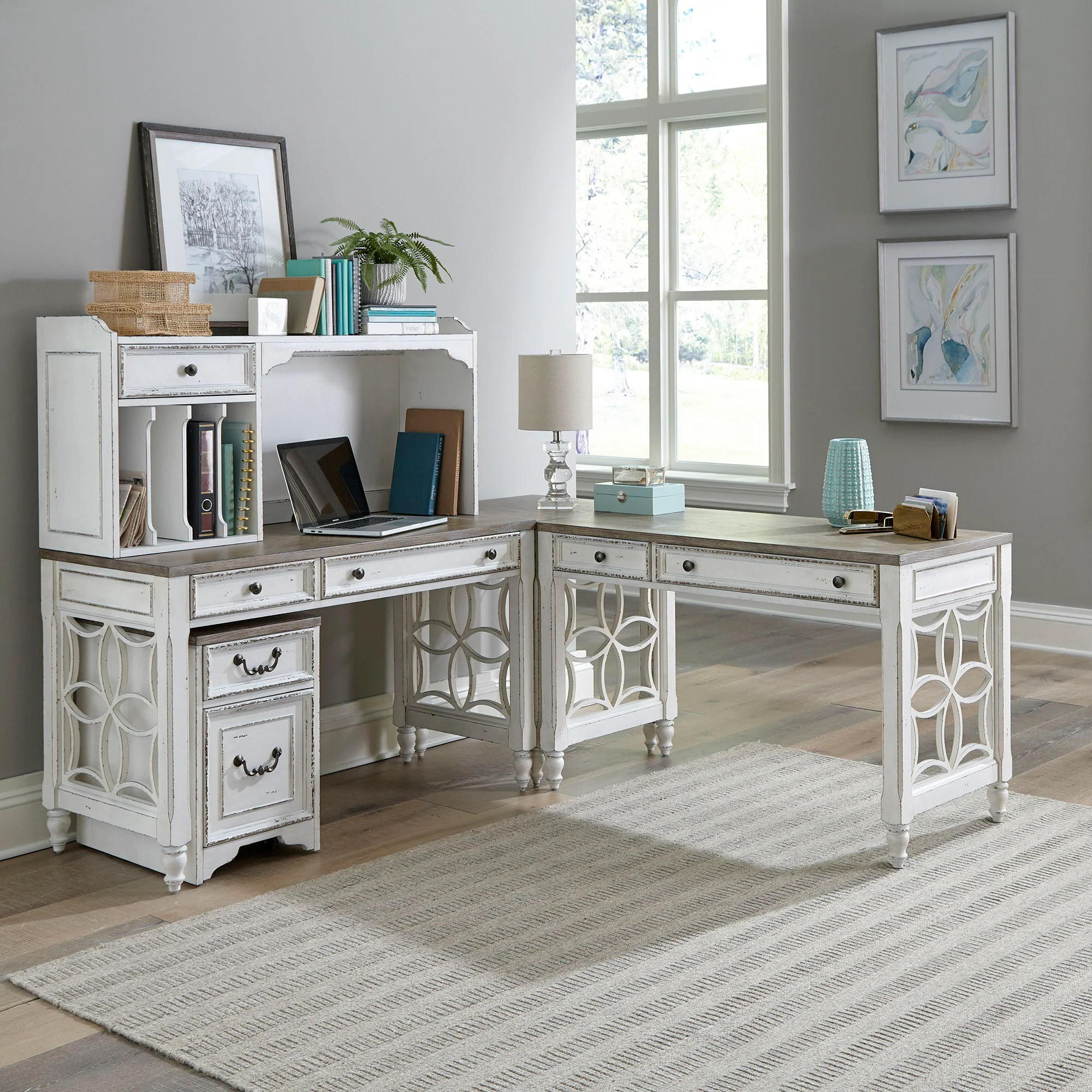 Magnolia Manor - L Shaped Desk Set - Image 2