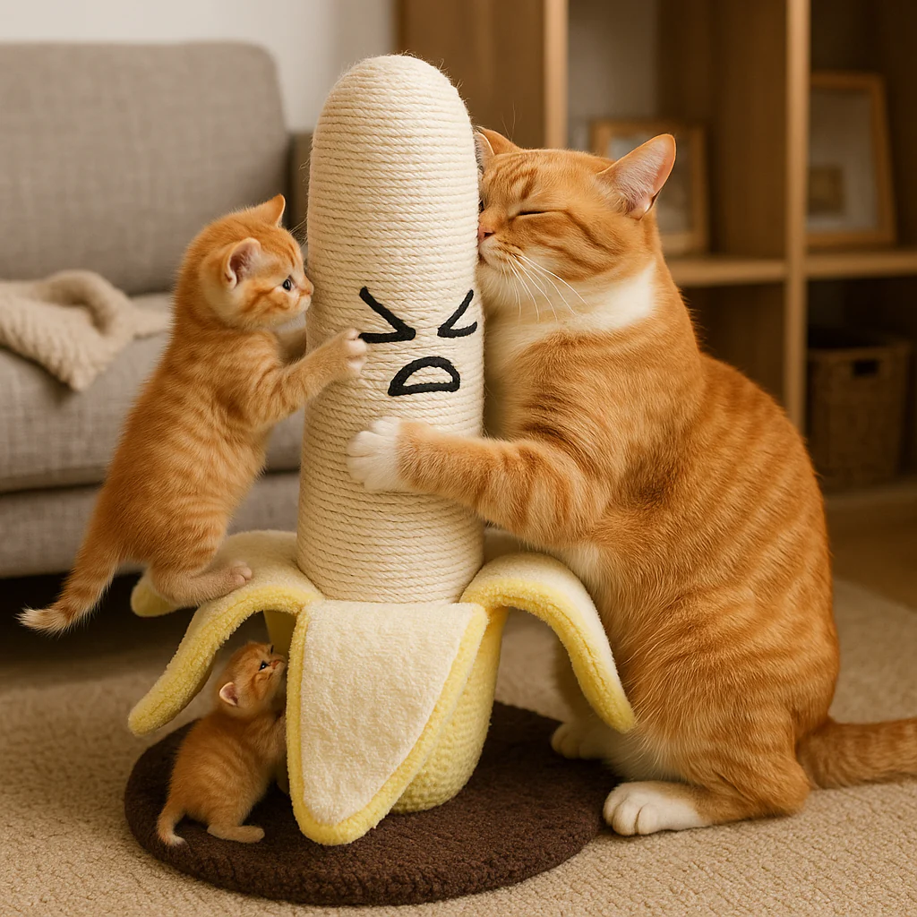 Scratch Ready Banana Pet Play Tower - Image 3