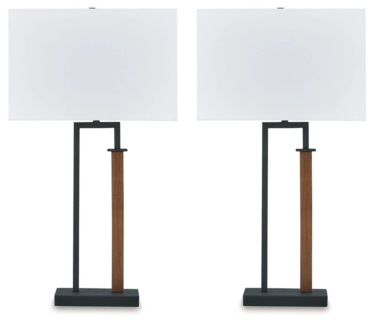 Voslen - Metal Table Lamp (Set of 2) - Black / Brown - Image 1