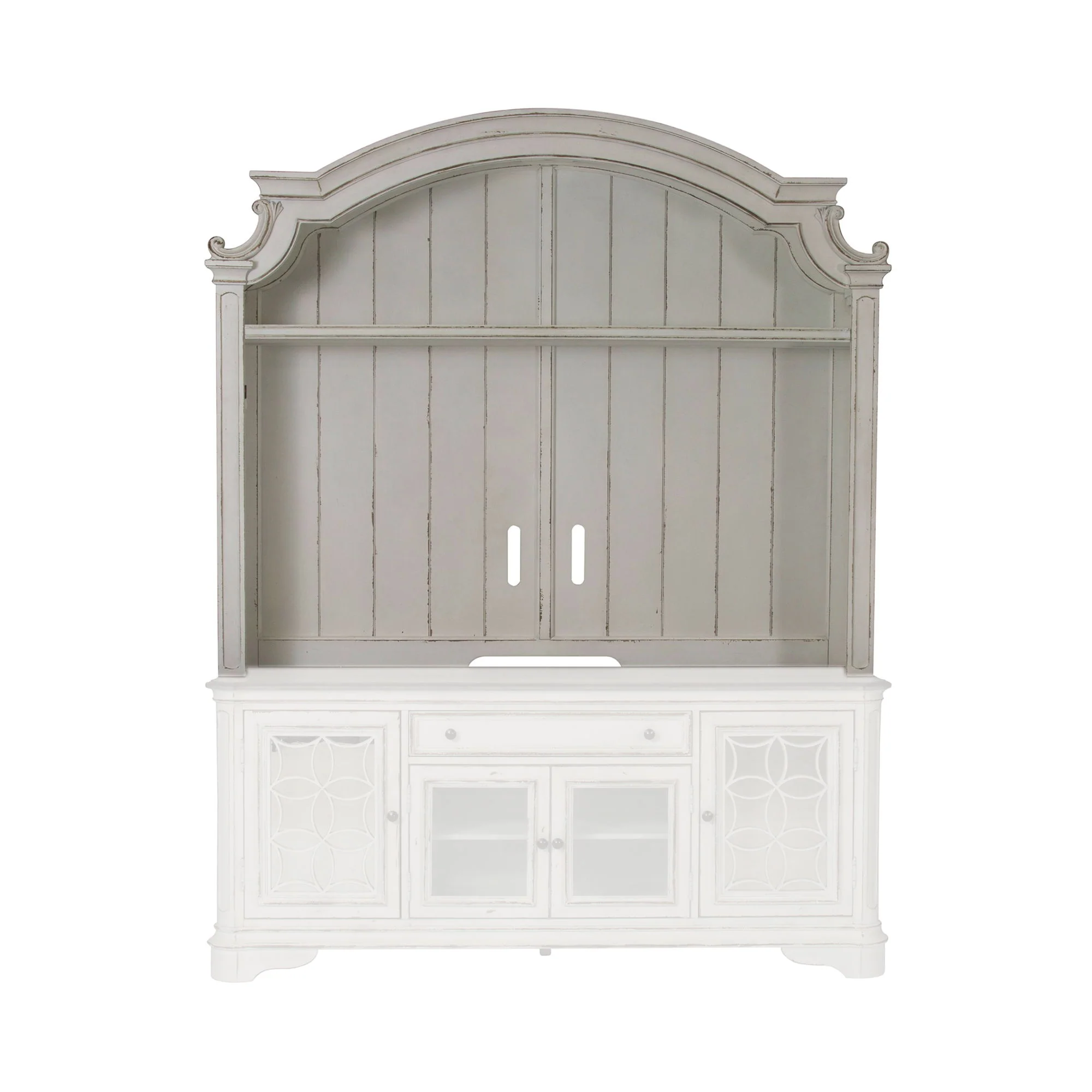 Magnolia Manor - Arched Entertainment Hutch - Antique White - Image 2