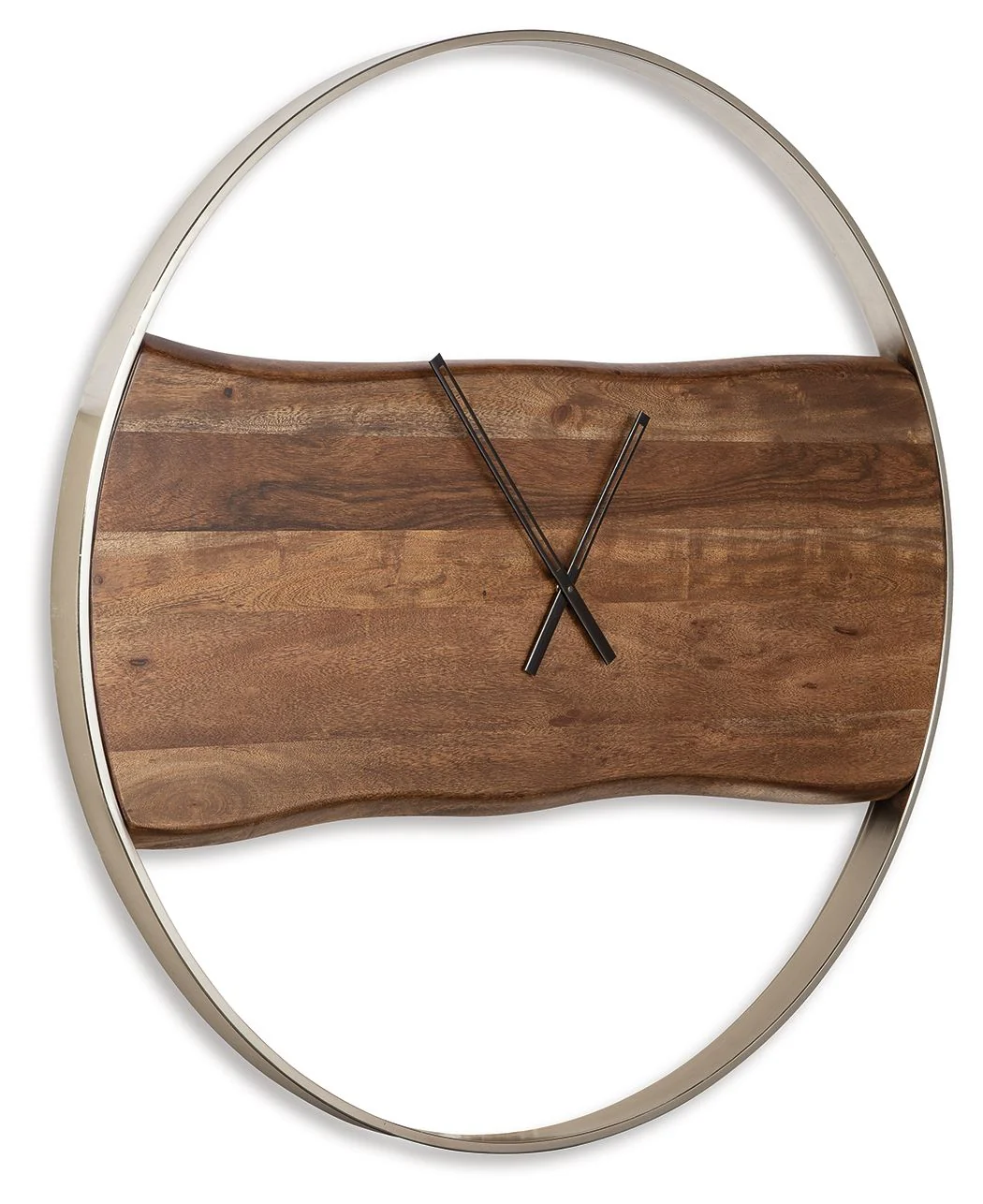 Panchali - Wall Clock - Brown / Silver Finish - Image 1