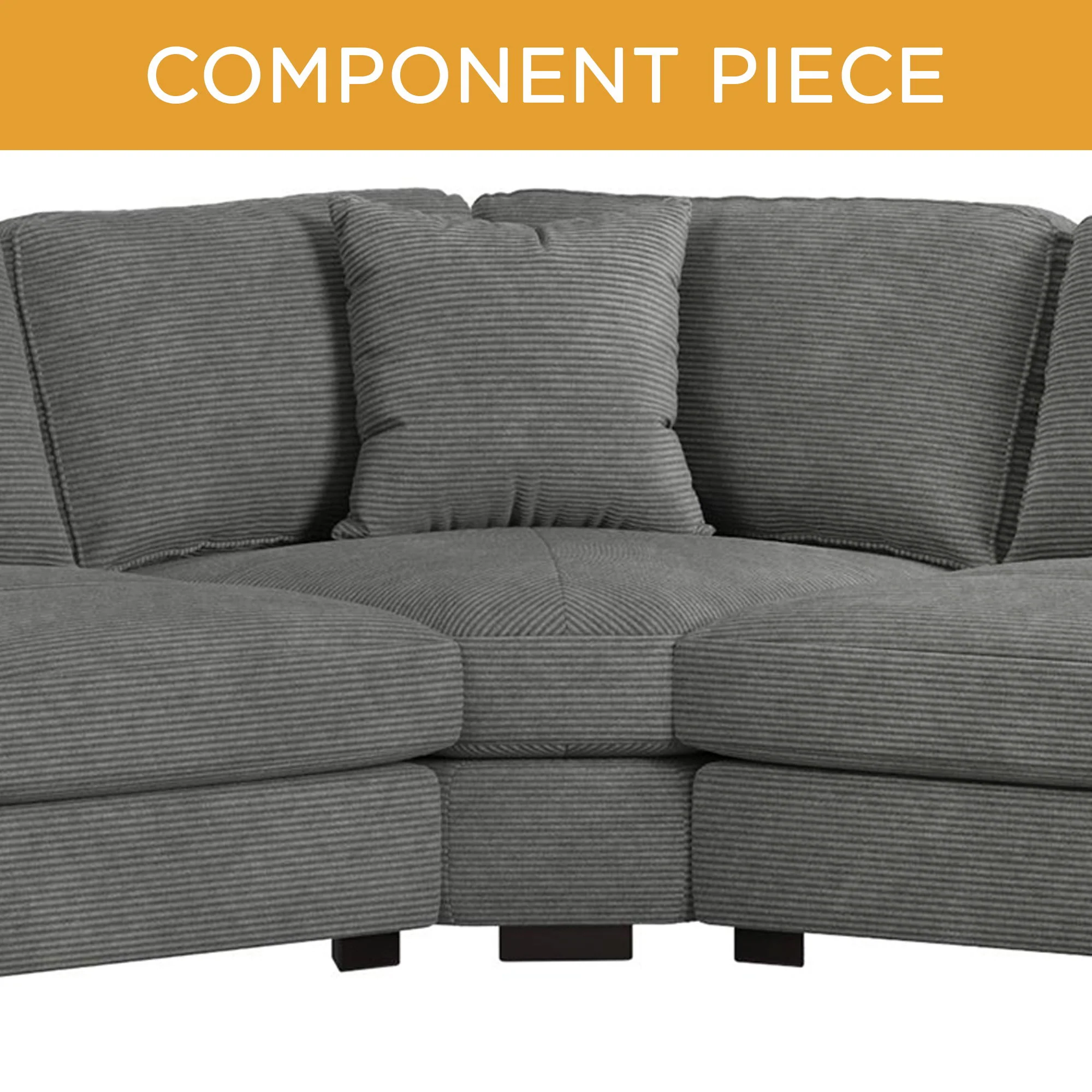 Arizona – Modular Wedge With 1 Pillow 20″ – Steno Charcoal