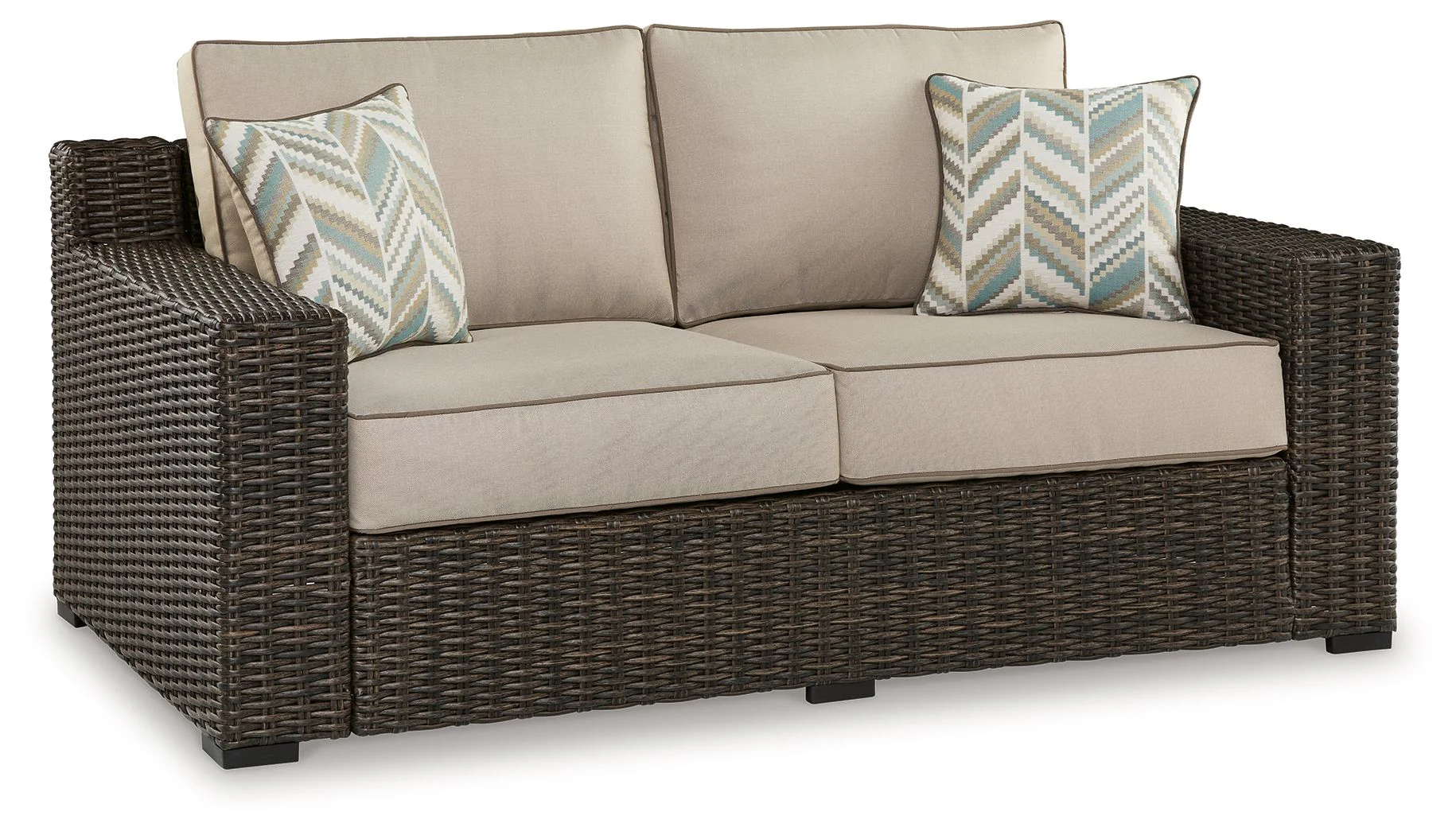 Coastline Bay – Loveseat W/Cushion – Brown