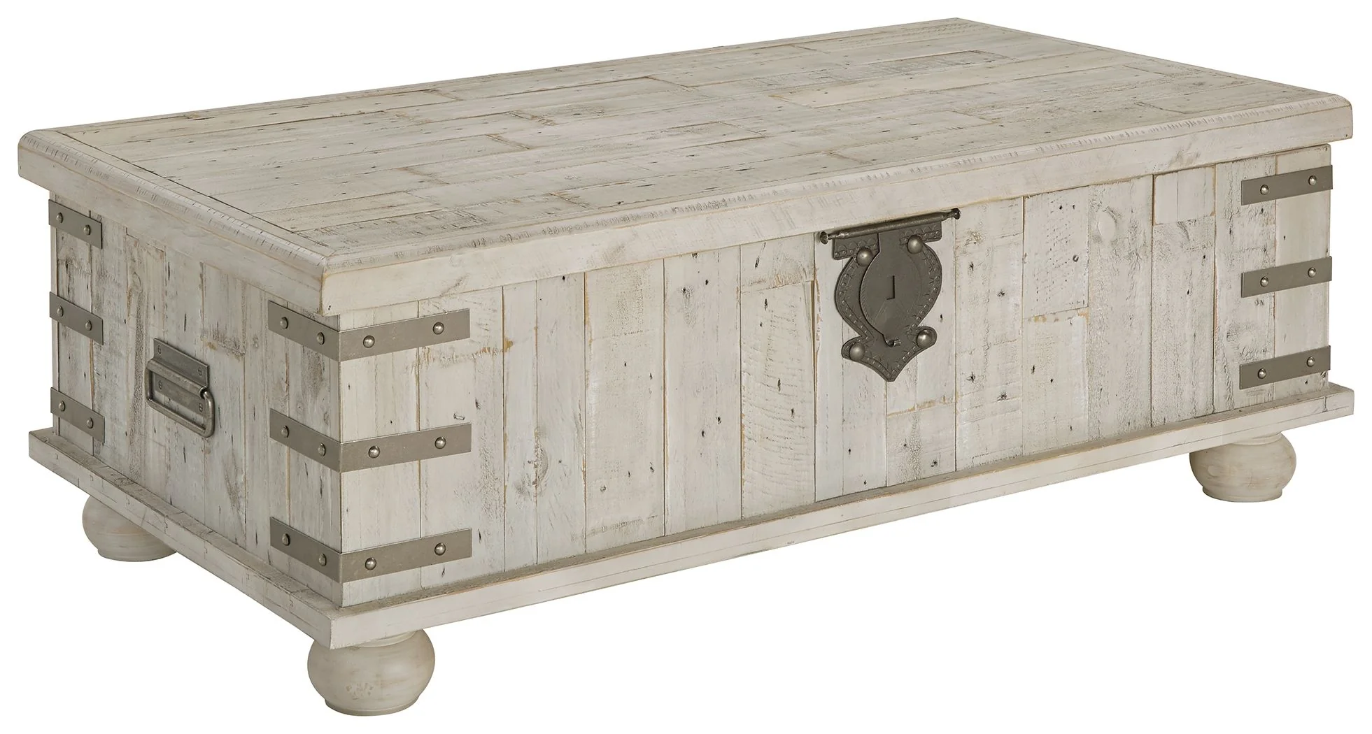 Carynhurst – Lift Top Cocktail Table – White Wash Gray