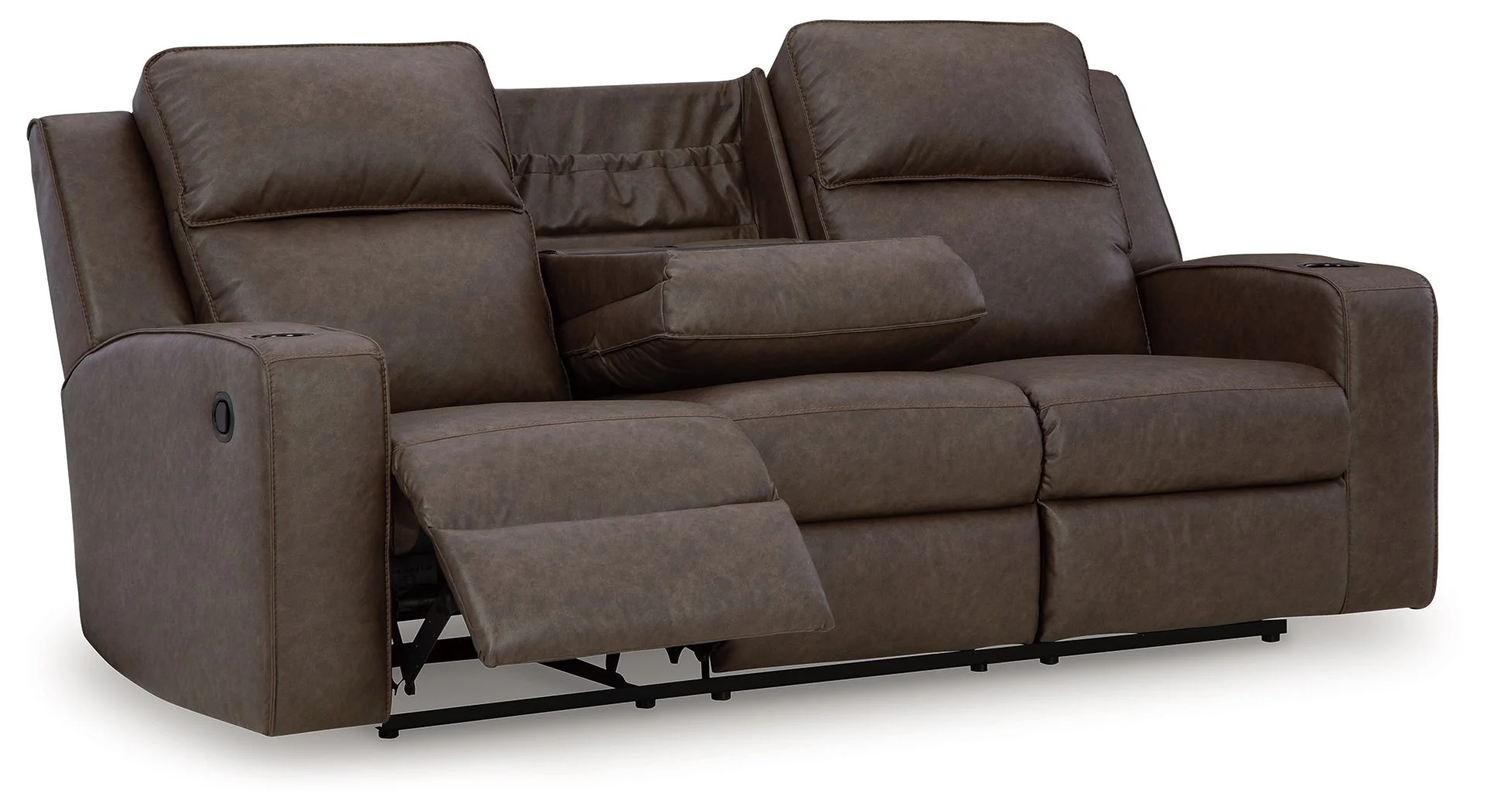 Lavenhorne - Rec Sofa W/Drop Down Table - Granite - Image 2