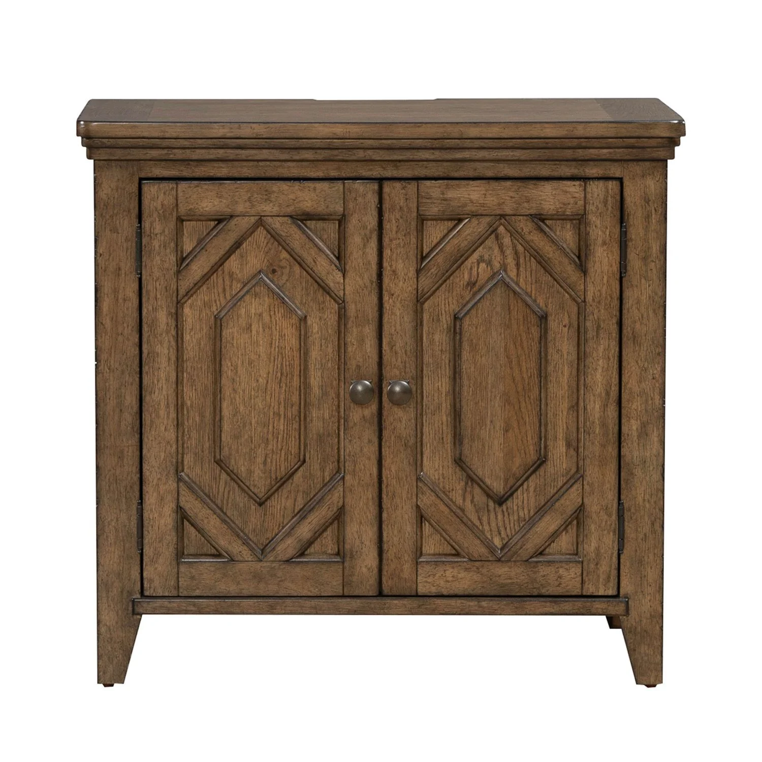 Carolina Park - 2 Door Bedside Chest With Charging Station - Amber Brown - Image 3