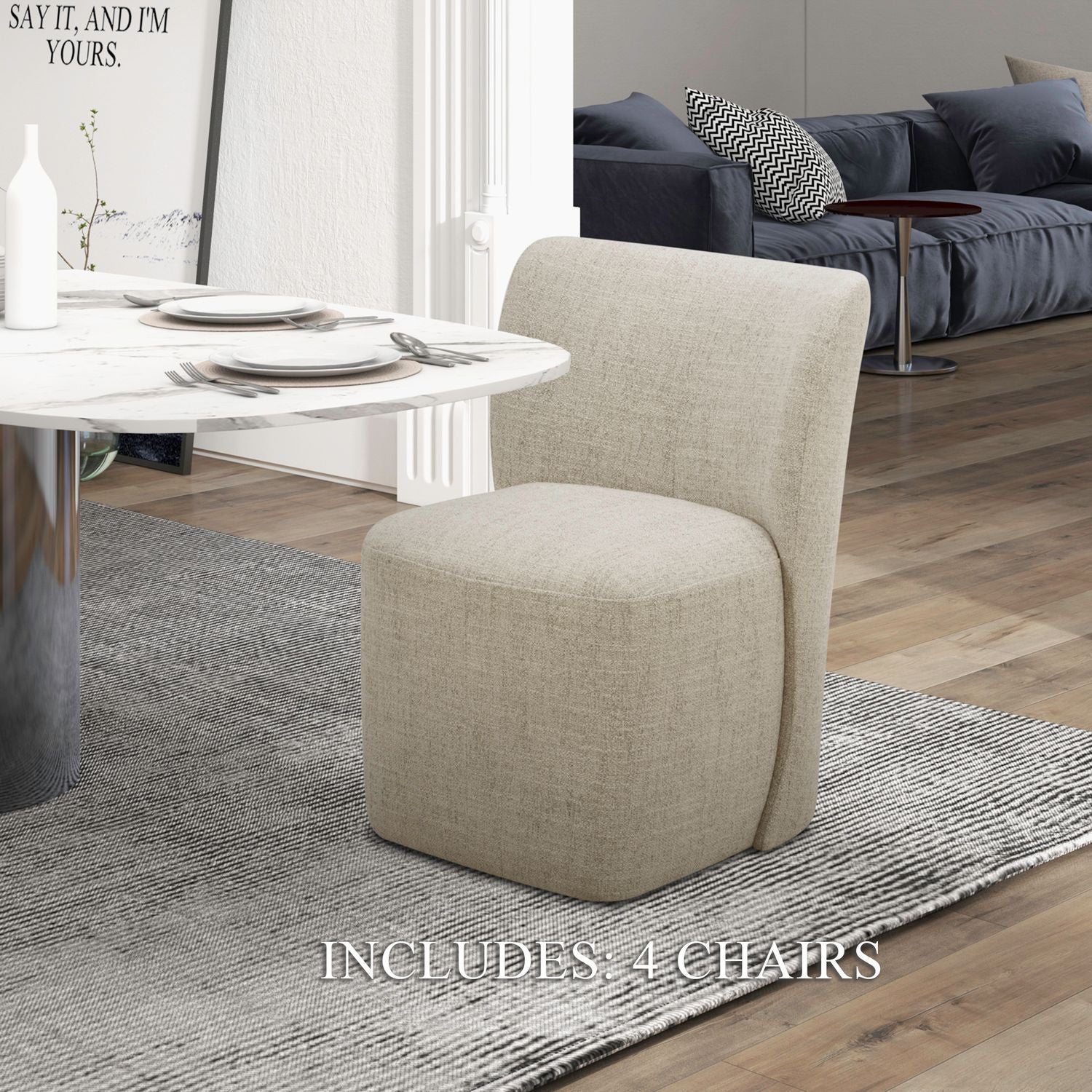 Accent Dining - Fabric Dining Chairs (Set of 4) - Image 2