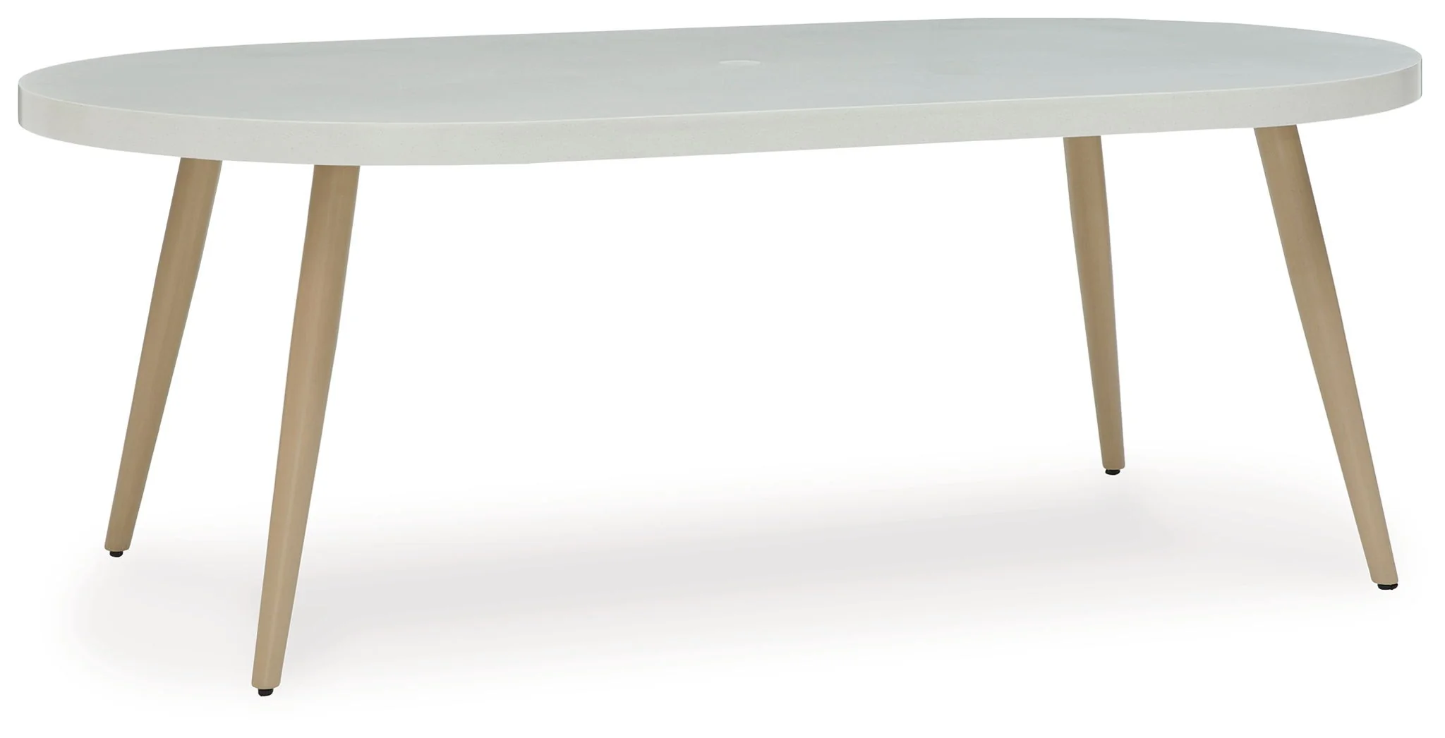 Seton Creek - Oval Dining Table With Umb Opt - White - Image 1