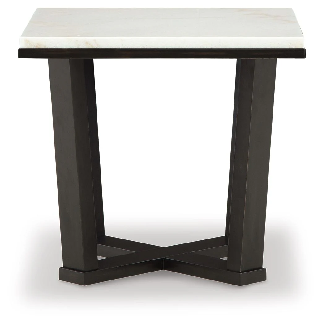 Fostead - Square End Table - White / Espresso - Image 2